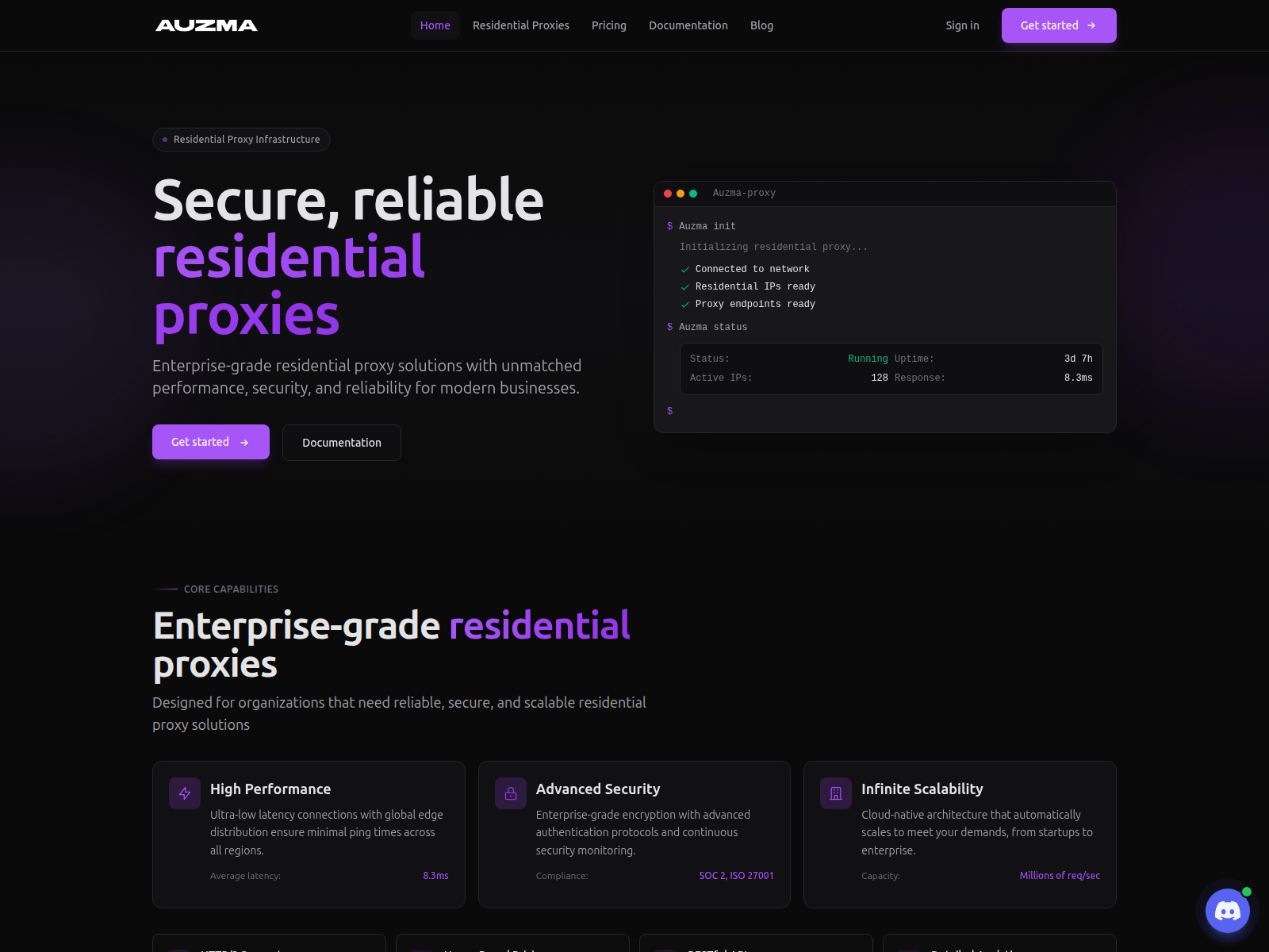 Screenshot of auzma.net