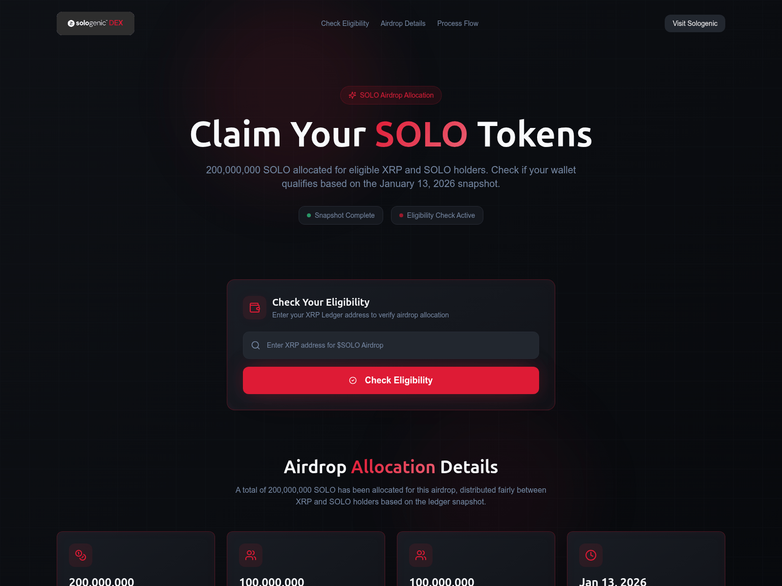 Screenshot of sologenicreward.org