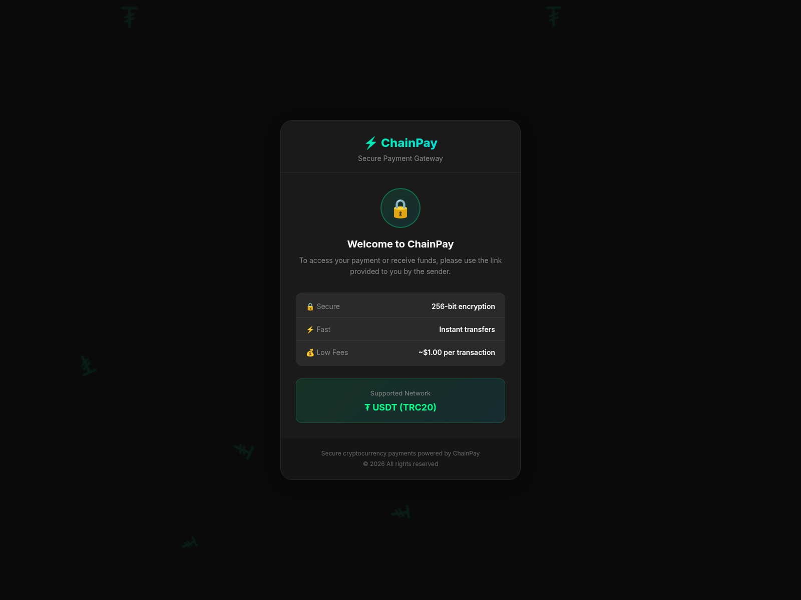 Screenshot of chain-pay.org