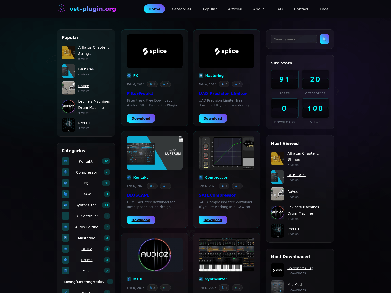 Screenshot of vst-plugin.org