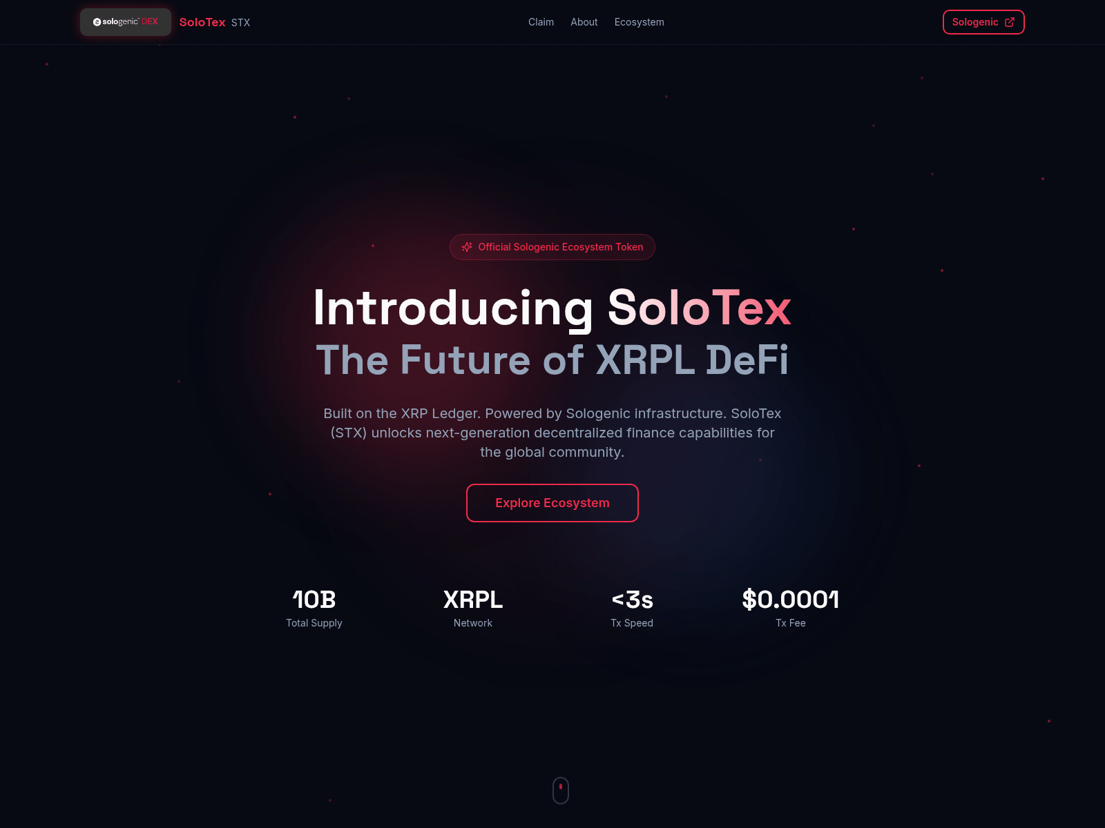 Screenshot of sologenicstx.org