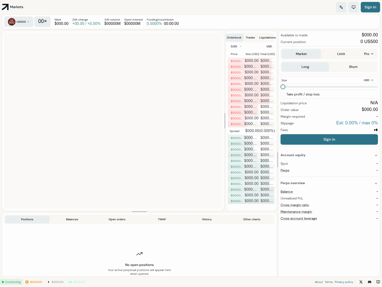 Screenshot of mrkets.xyz