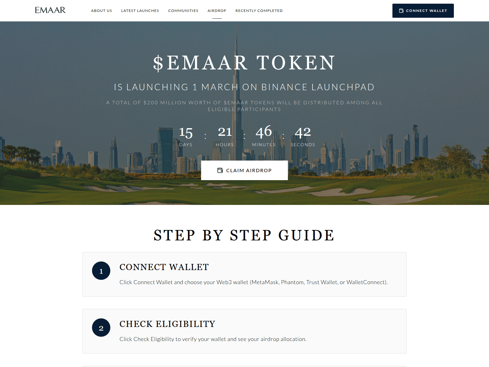 Screenshot of emaartoken.xyz
