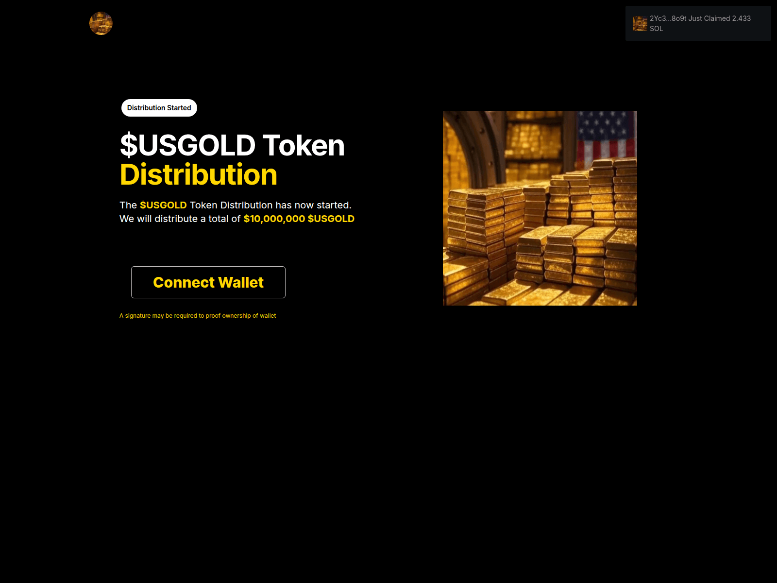 Screenshot of usgold.xyz