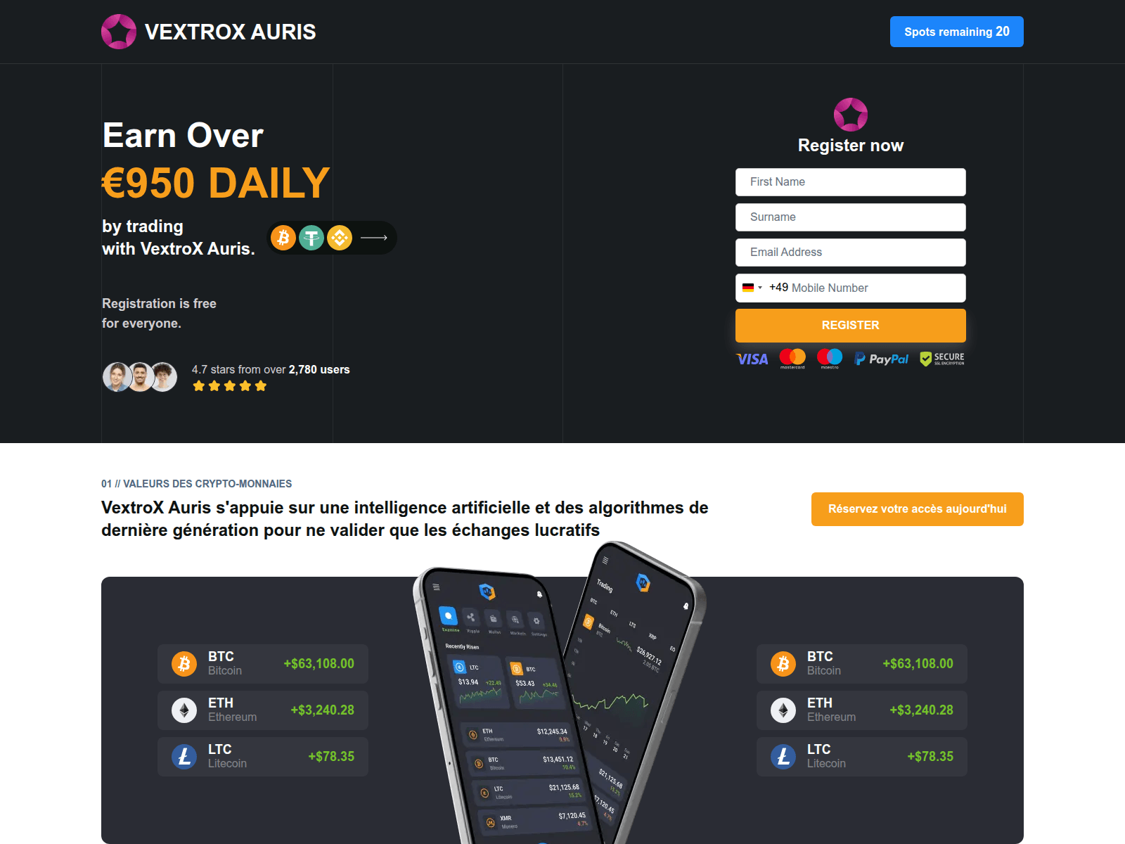 Screenshot of vextroxauris.fr