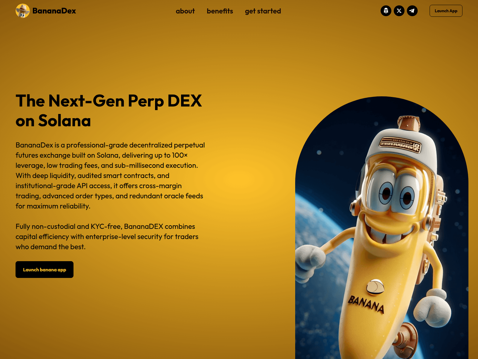 Screenshot of bananadex.app