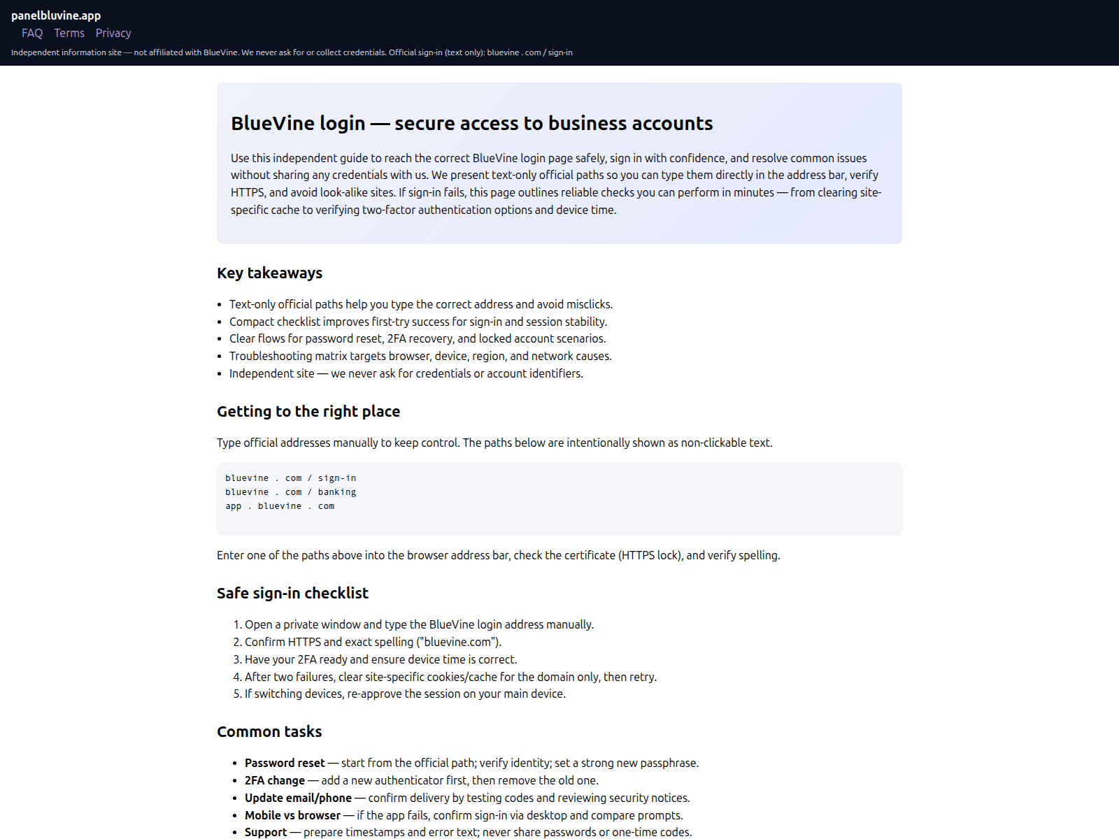 Screenshot of panelbluvine.app
