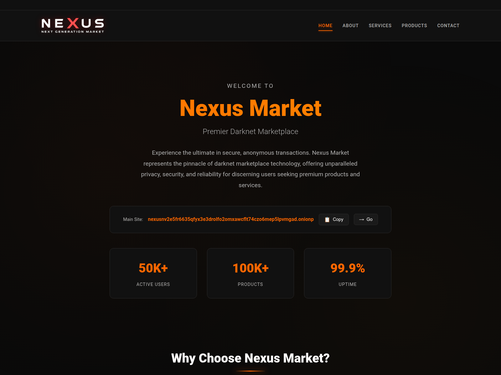 Screenshot of onionnexus.app