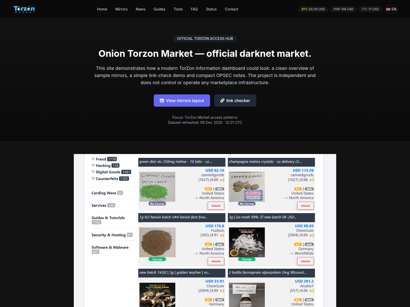 Screenshot of oniontorzon.app