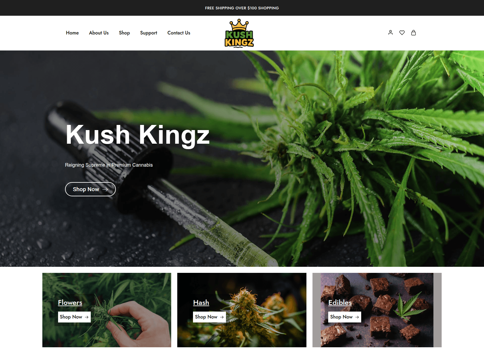 Screenshot of kushkingz.biz