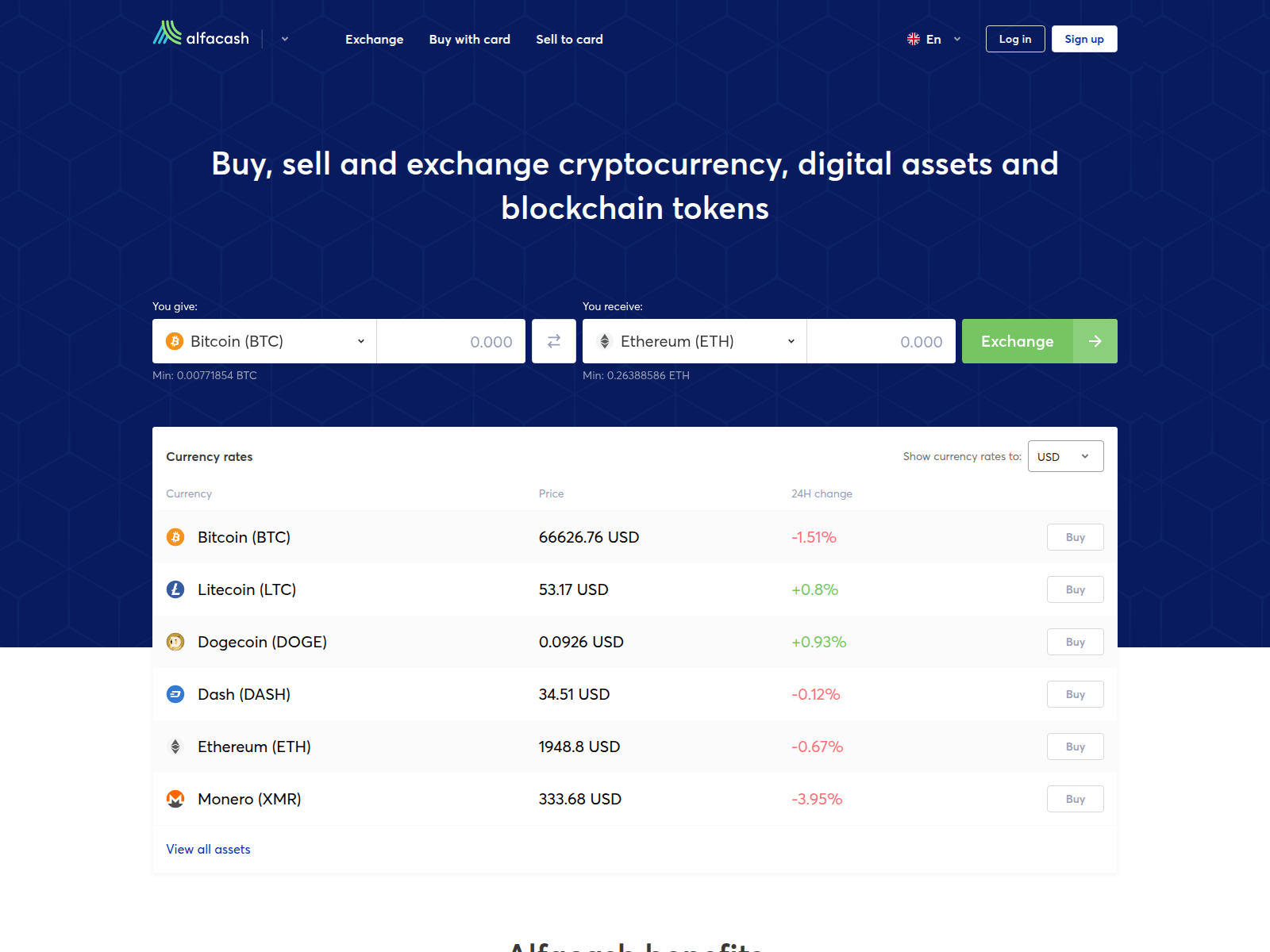Screenshot of alra.cash