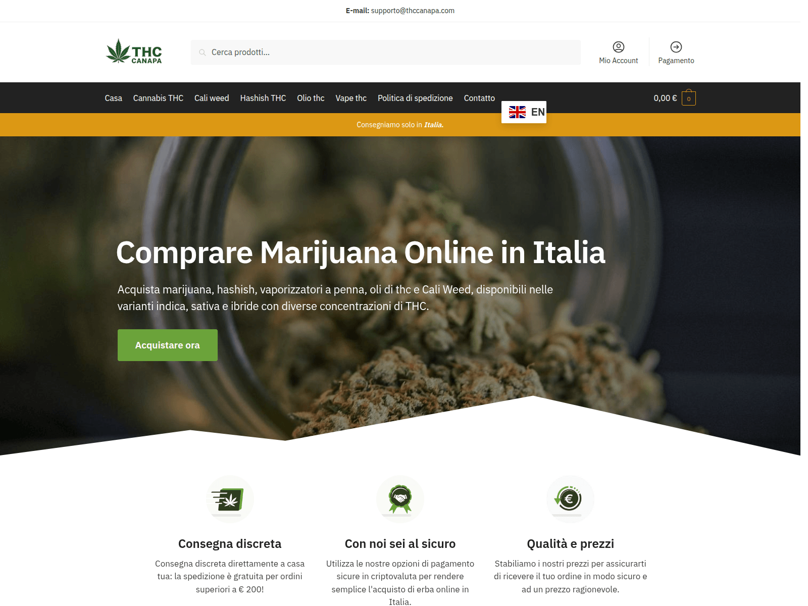 Screenshot of thccanapa.com