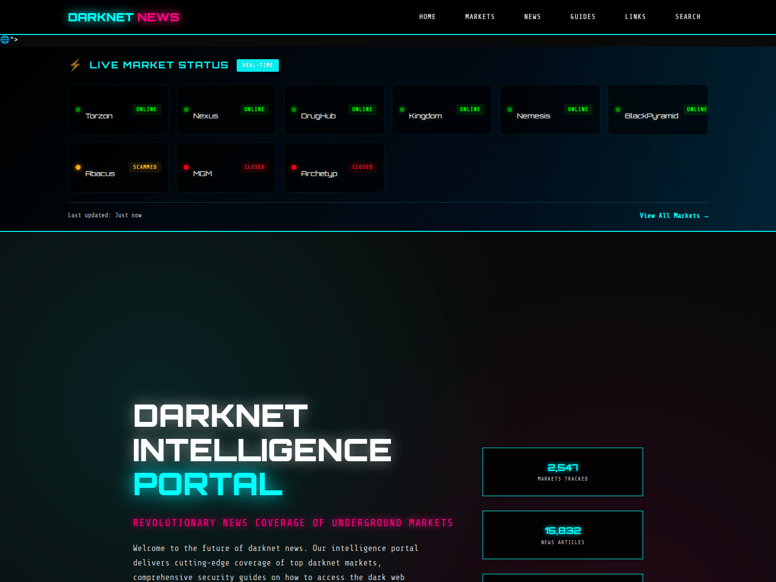 Screenshot of darknet-news.com