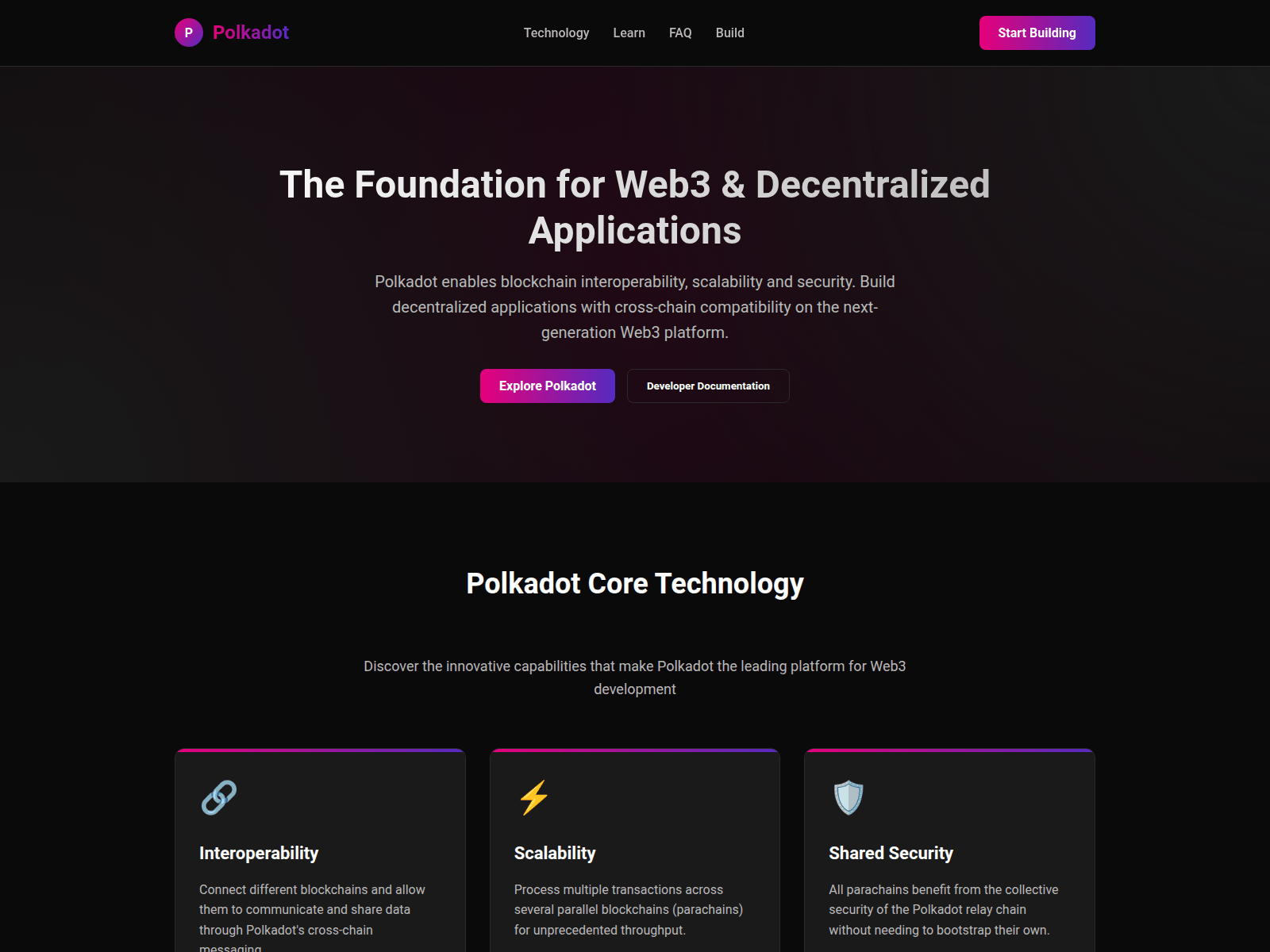 Screenshot of polkadot-dot.com