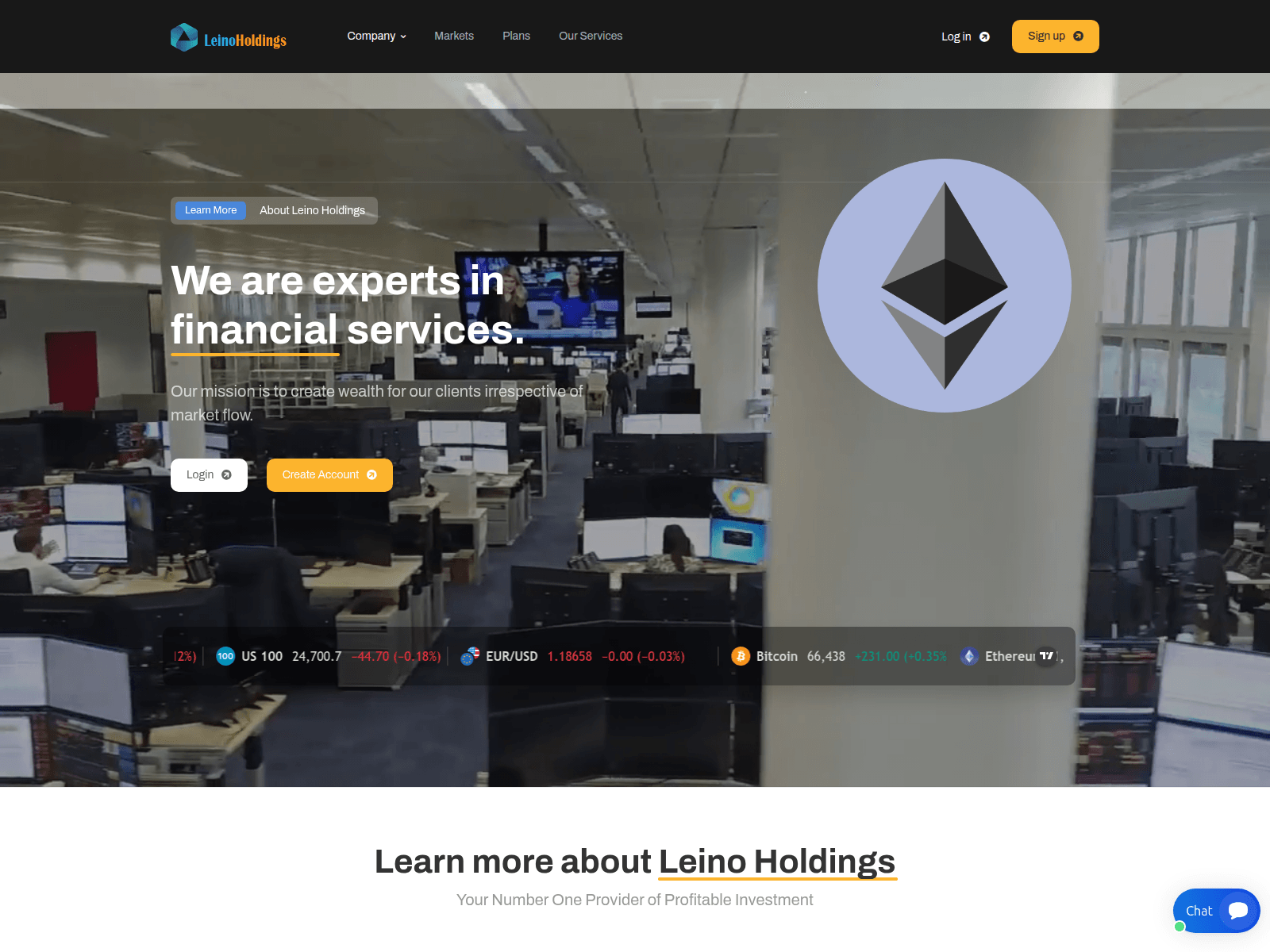 Screenshot of leinoholdings.com
