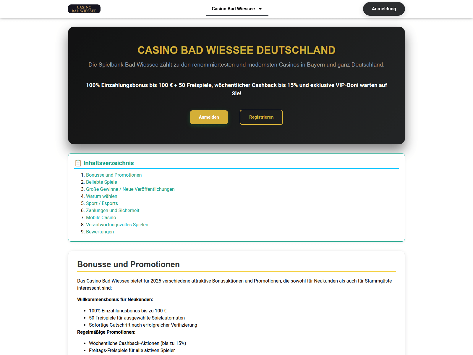 Screenshot of casinobadwiesseede.com