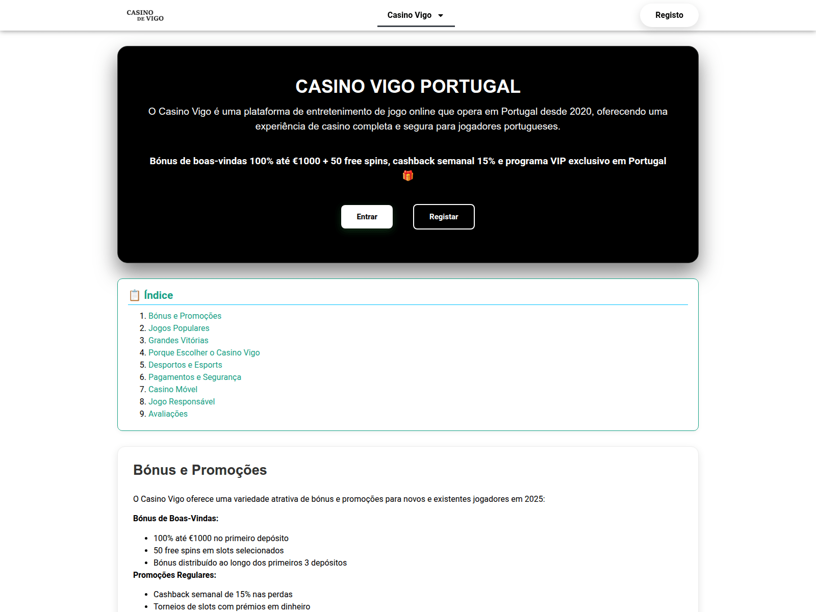 Screenshot of casinovigopt.com