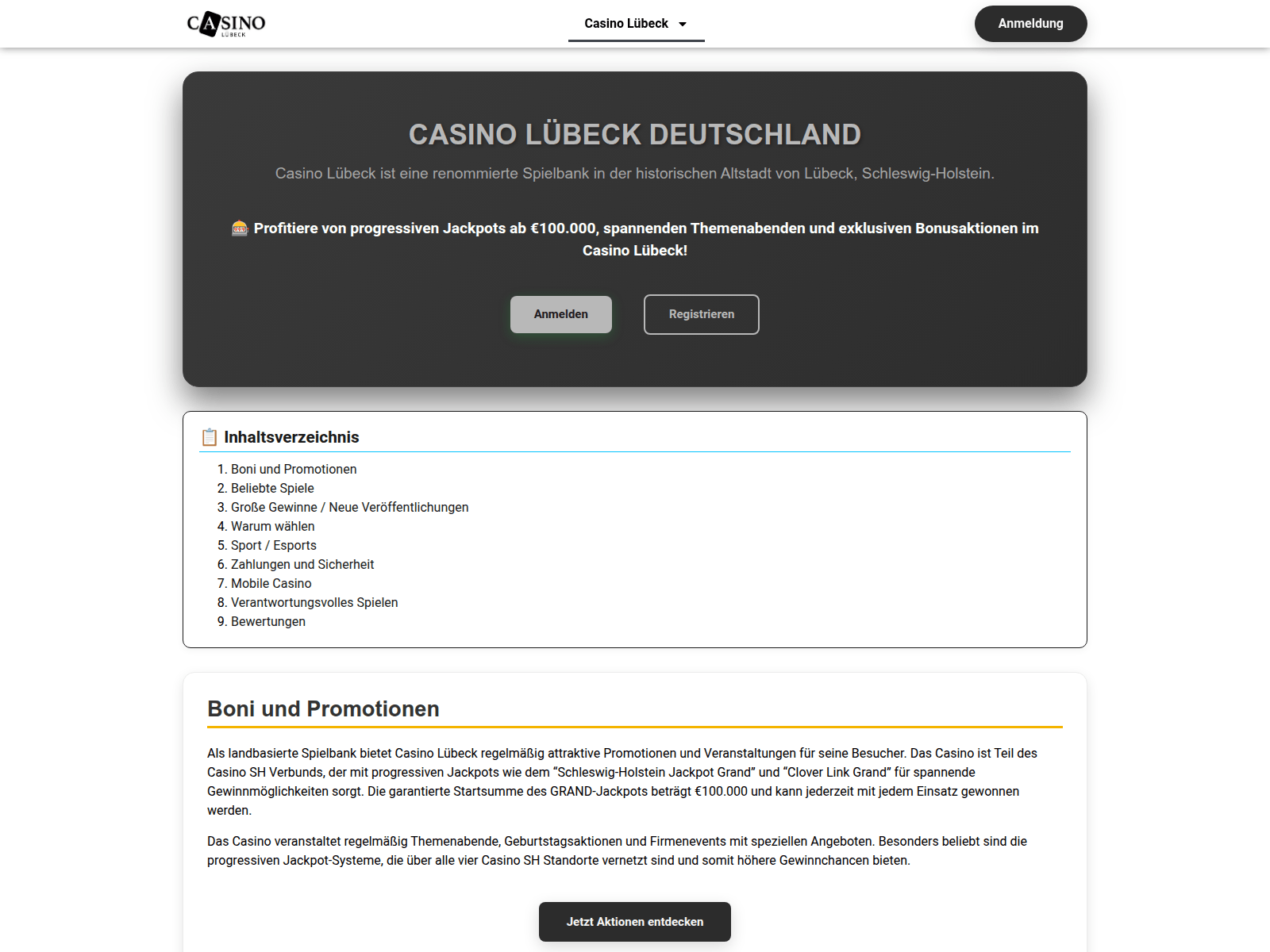 Screenshot of casinoluebeckde.com