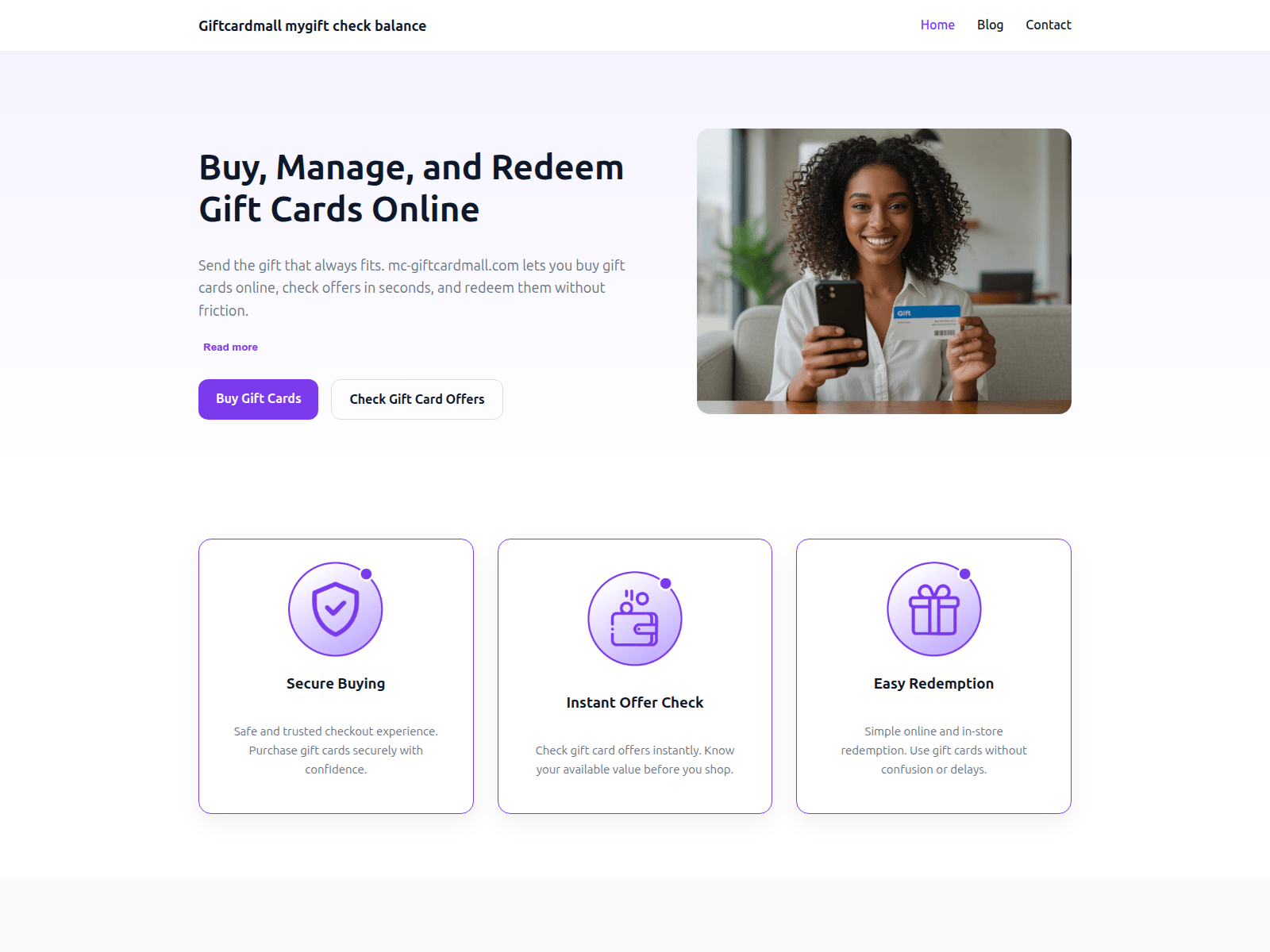 Screenshot of mc-giftcardmall.com