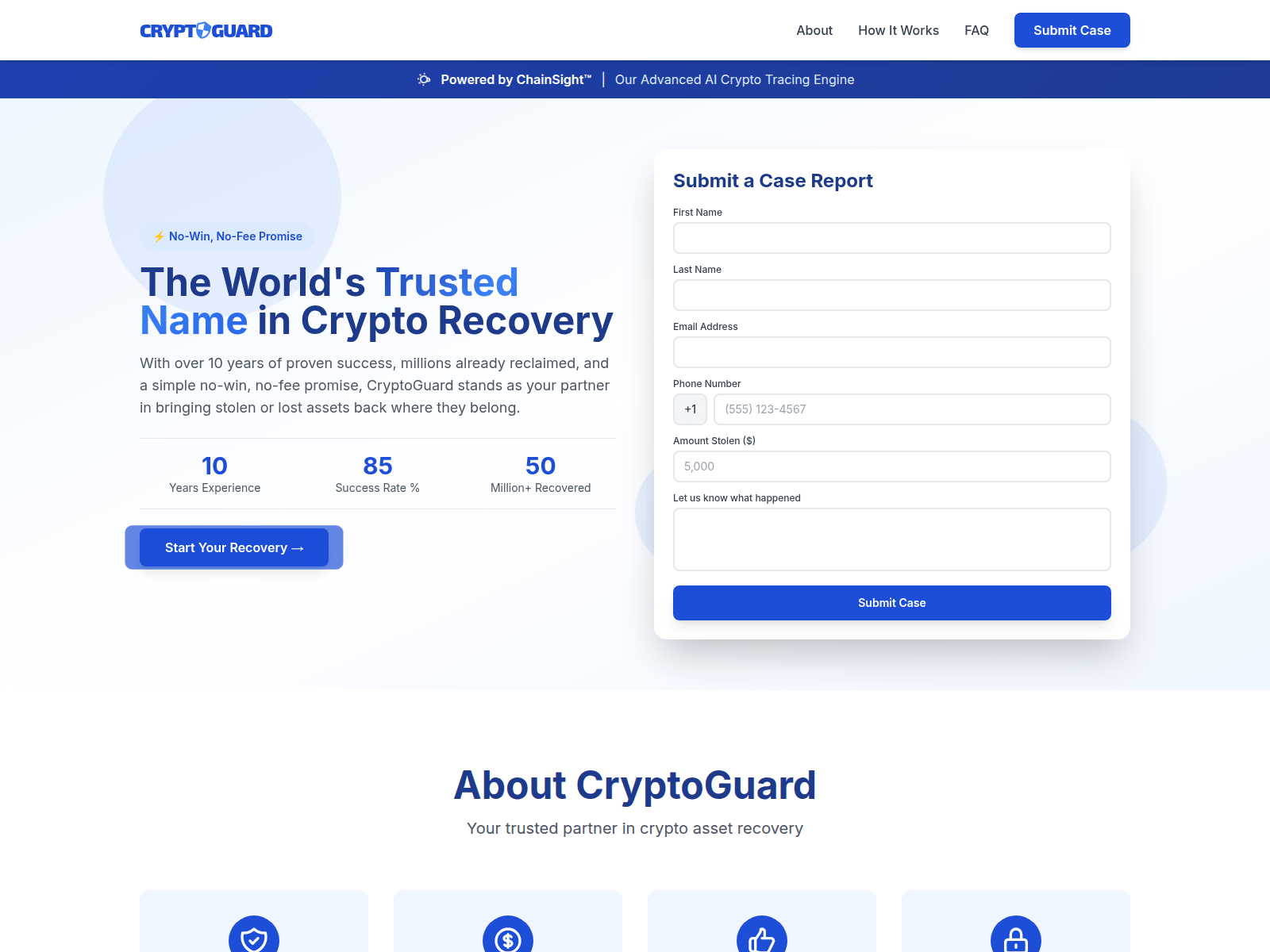 Screenshot of cryptoguard-recovery.com