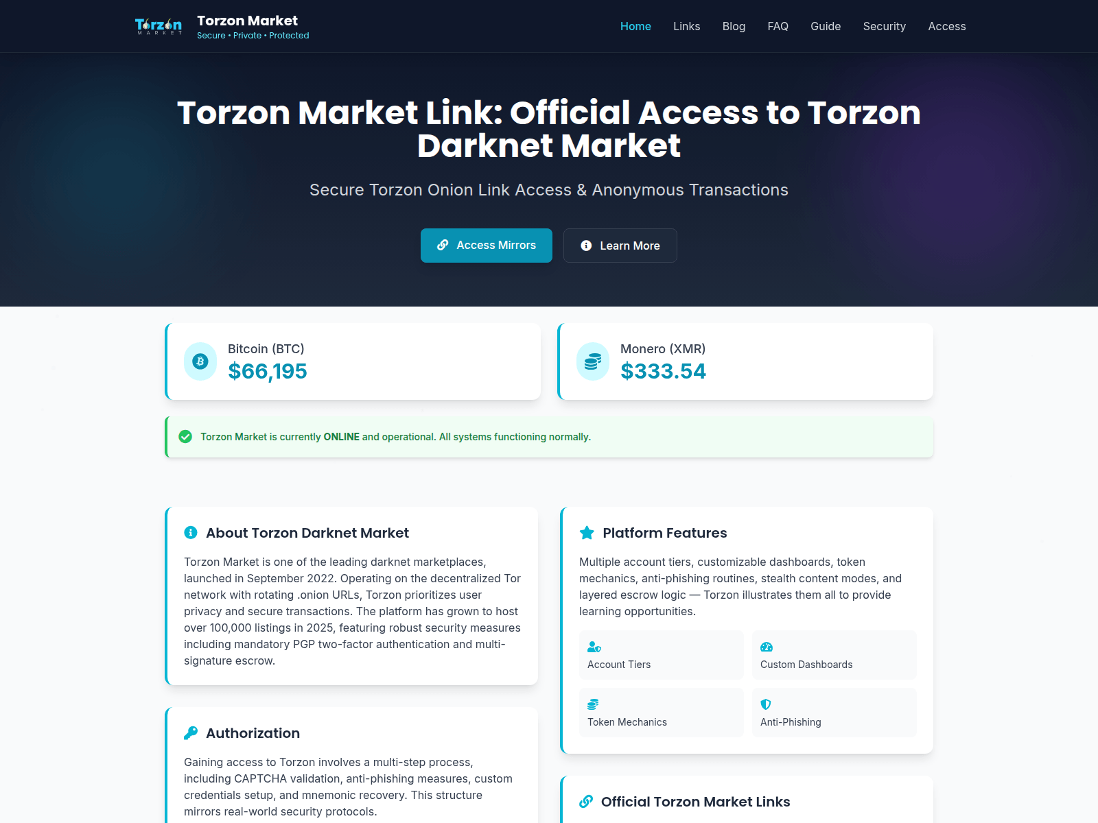 Screenshot of torzon-onion-link.info