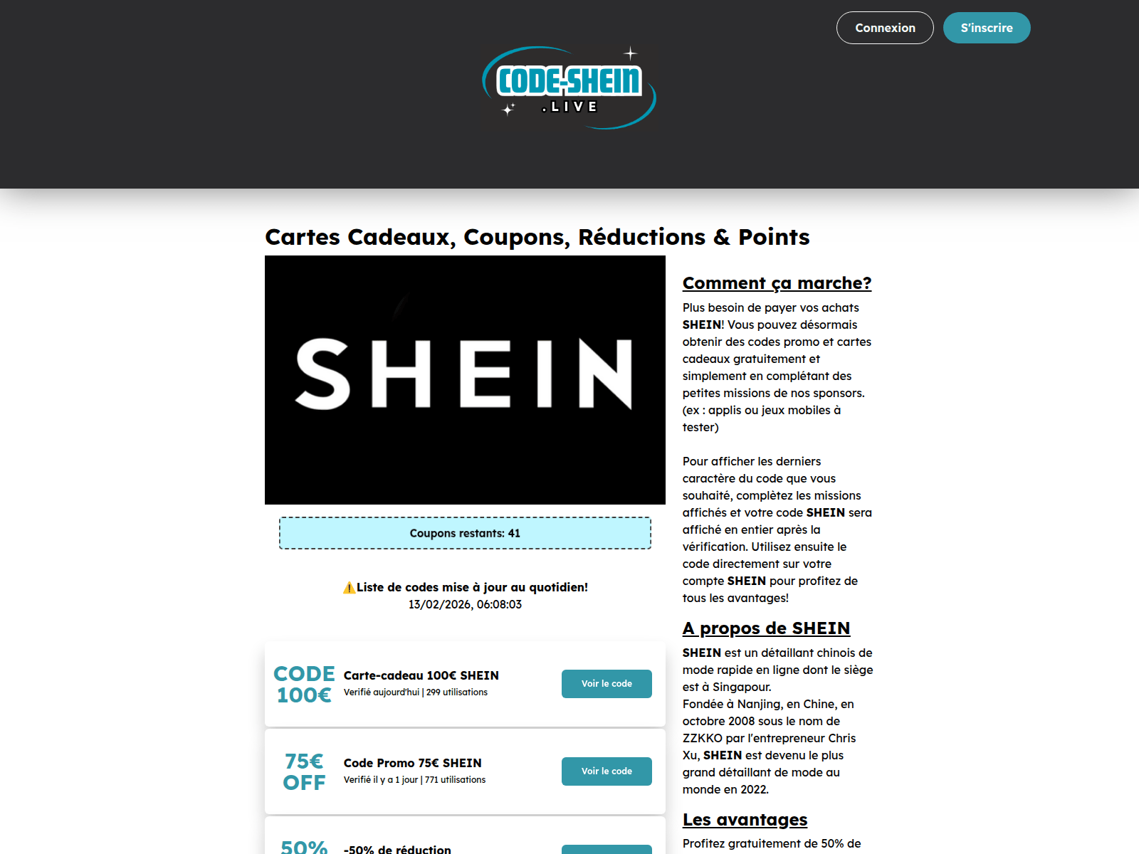 Screenshot of code-shein.live