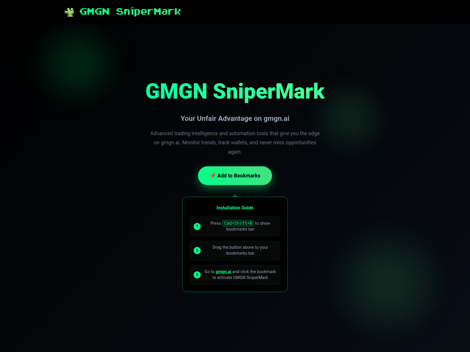 Screenshot of gmgn-sniper-tool.life