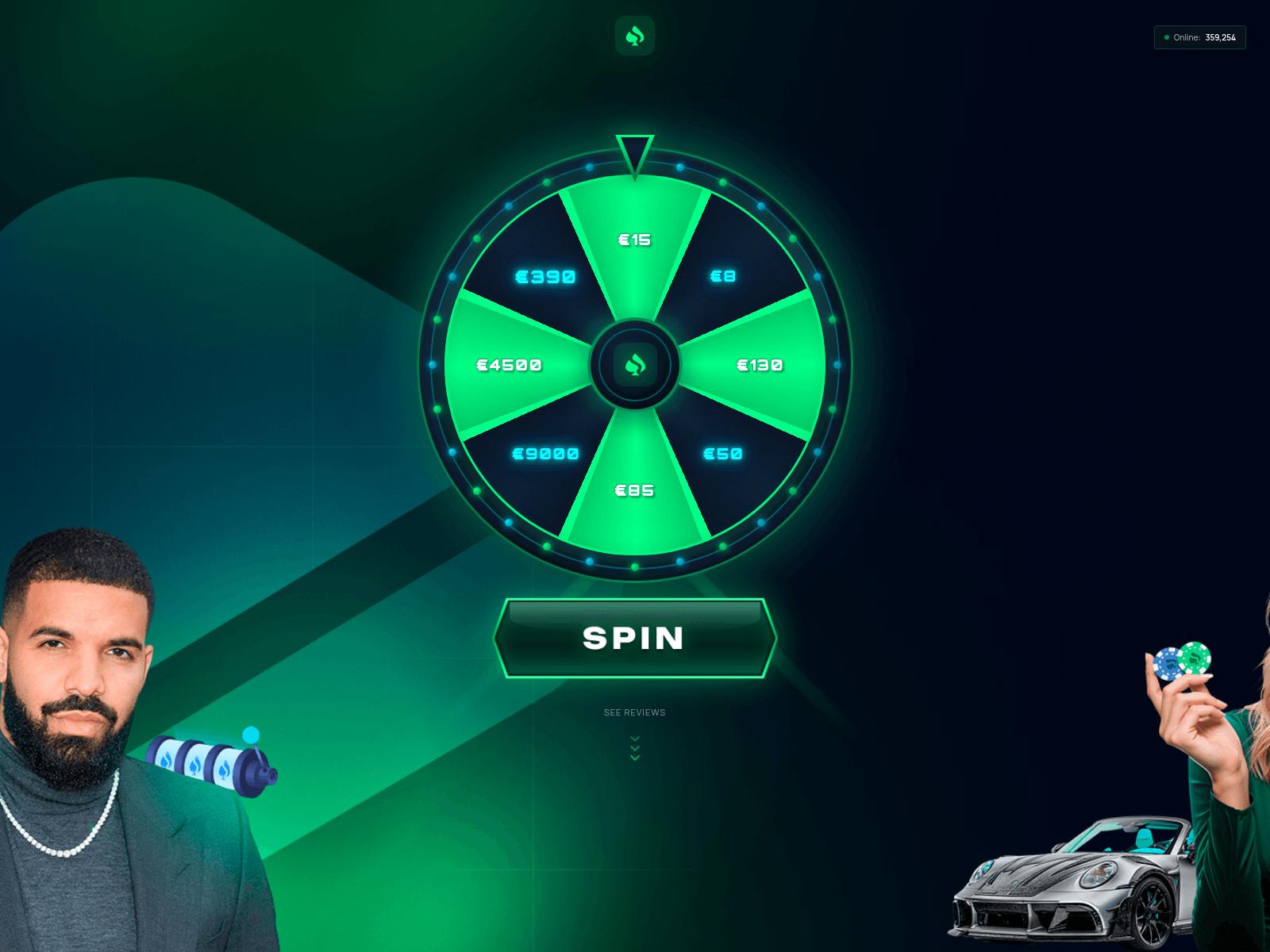 Screenshot of drake-wheel.live