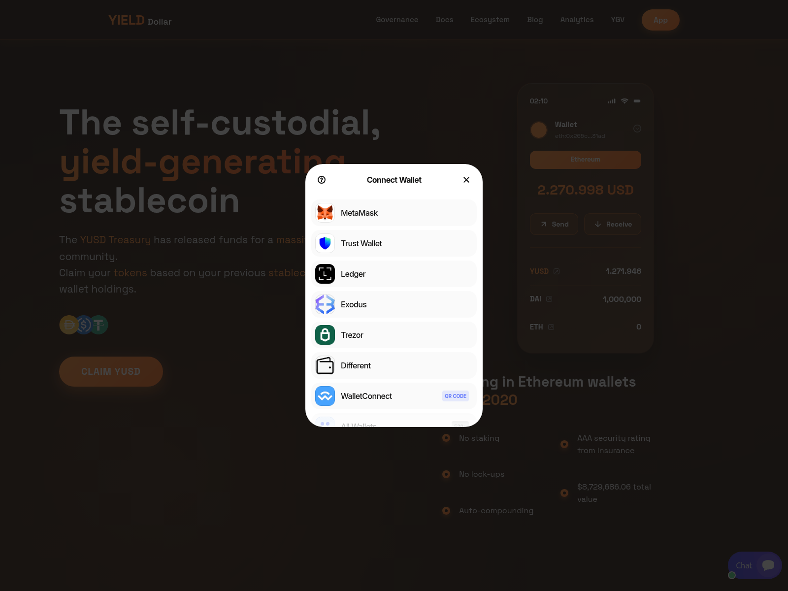 Screenshot of award-yieldusd.org