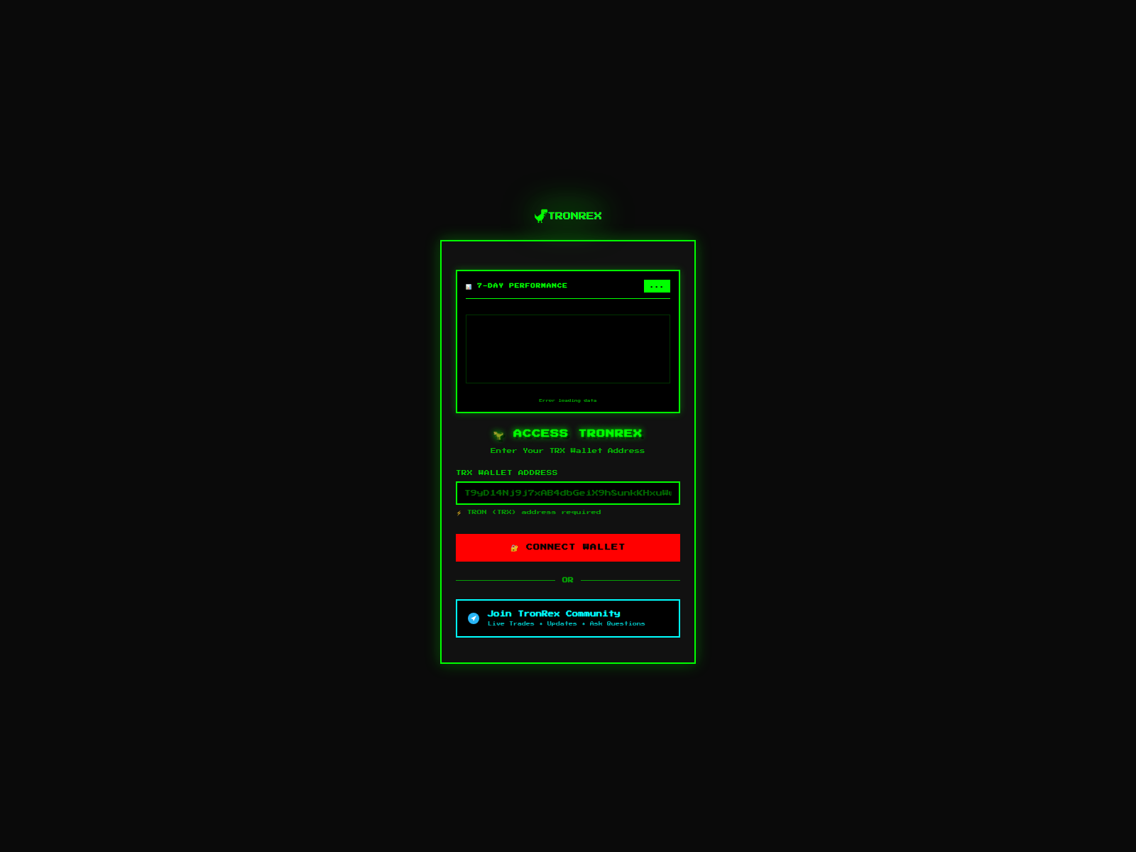 Screenshot of tronrex.pro
