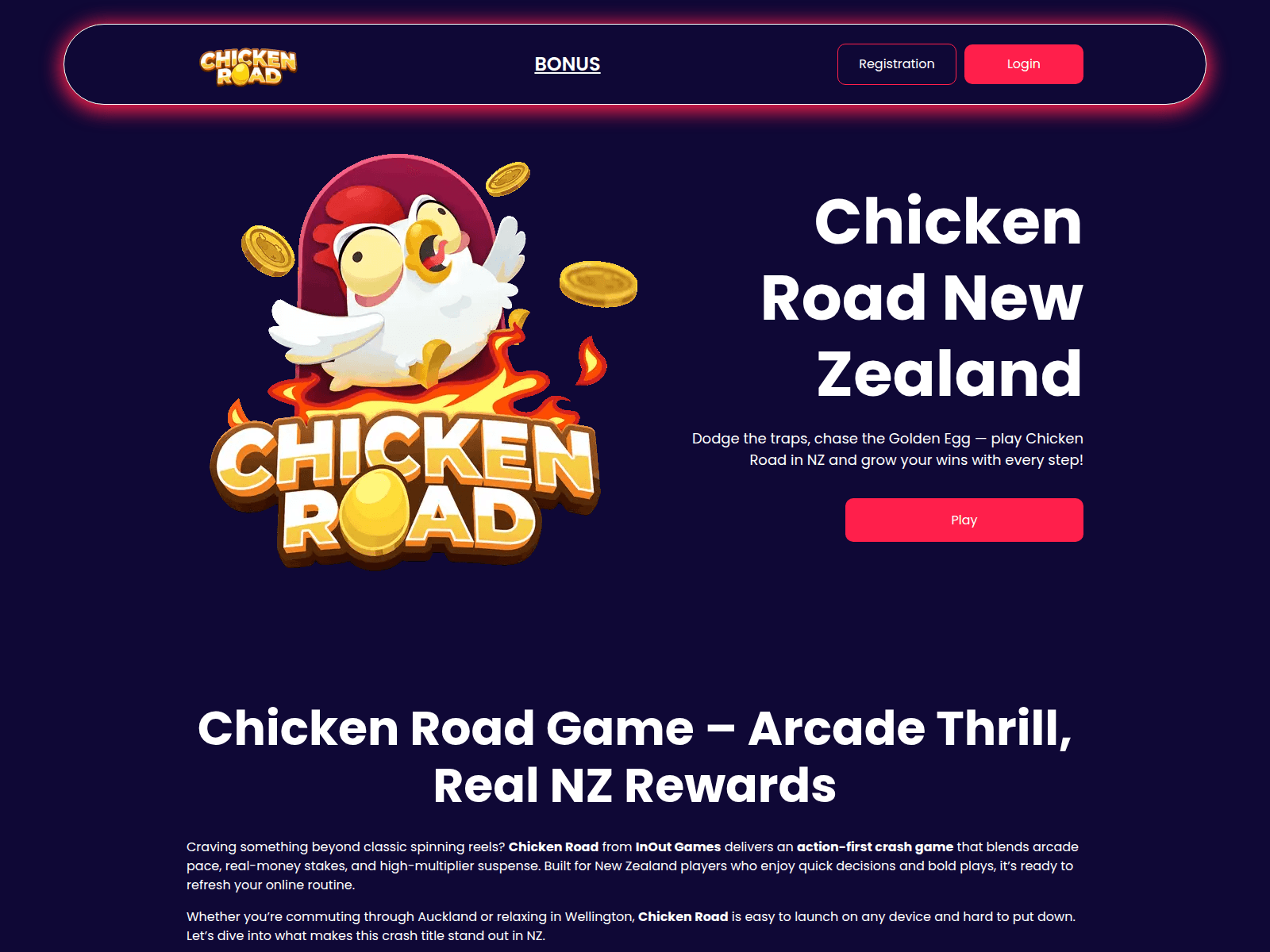 Screenshot of chickenroadnz.run