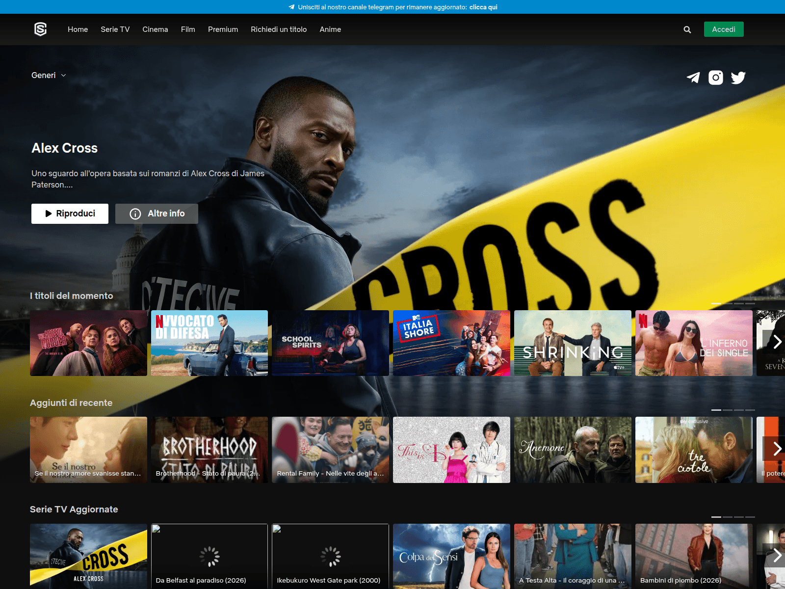 Screenshot of streamingcommunity.rehab