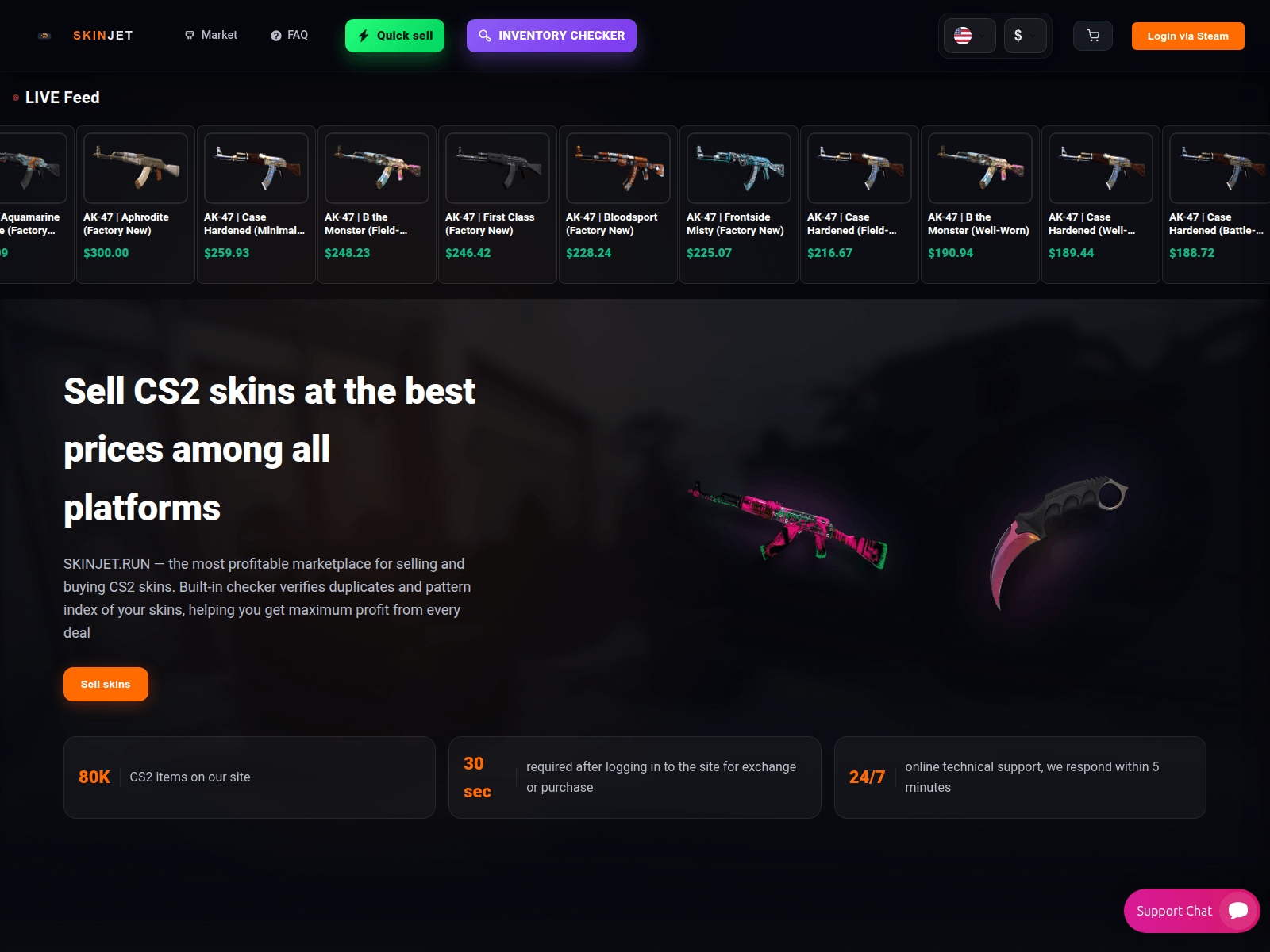 Screenshot of skinjet.run