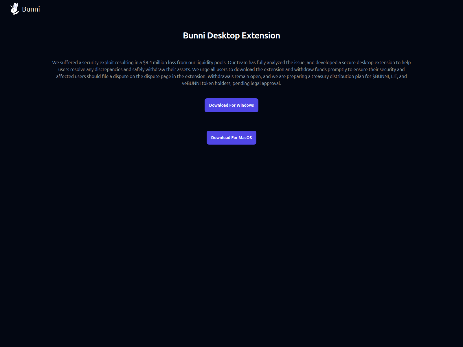 Screenshot of bunnidesktop.xyz