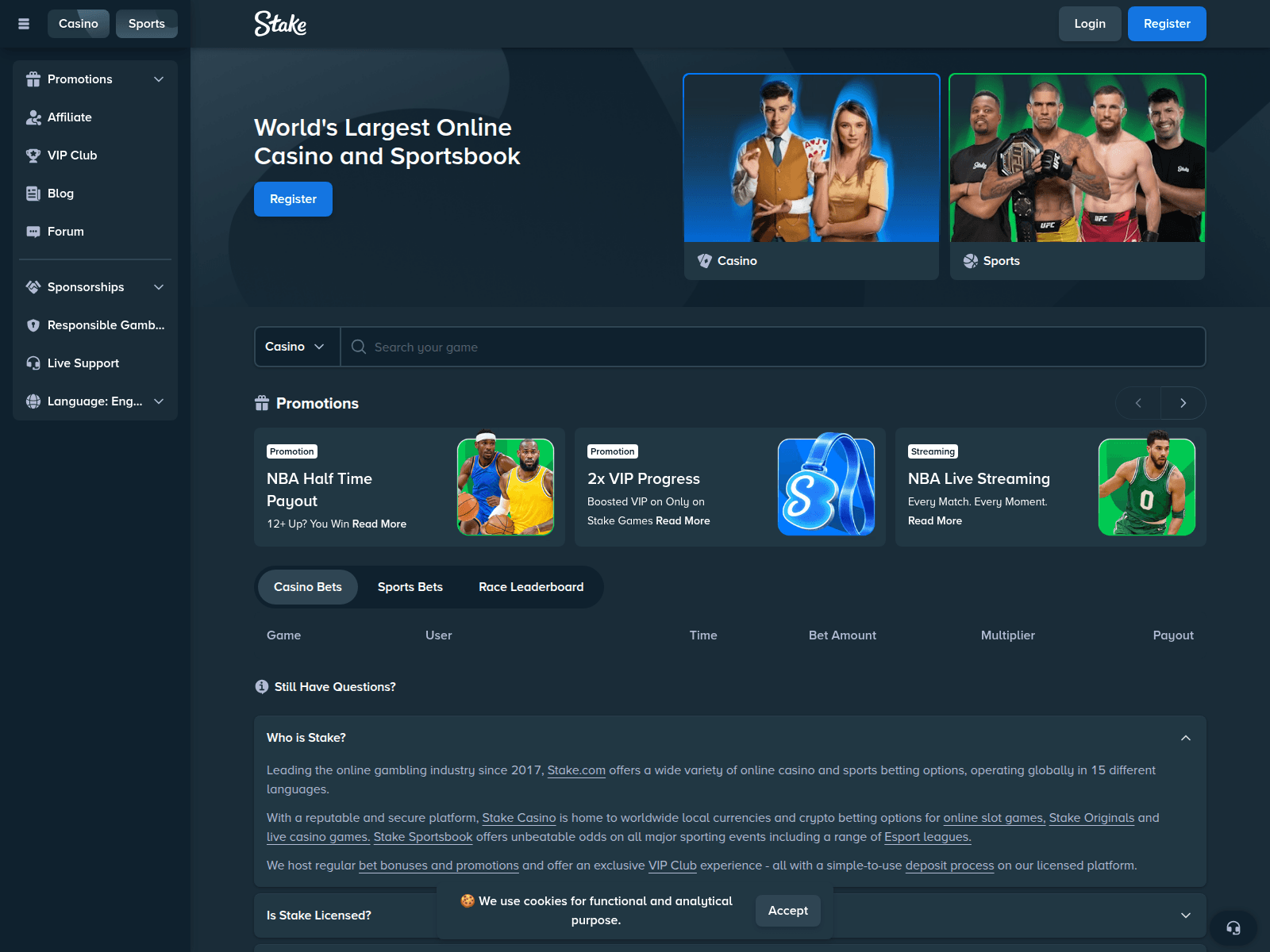 Screenshot of stakex.gold