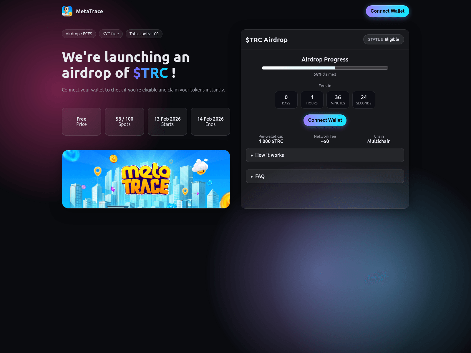 Screenshot of metatraces.xyz