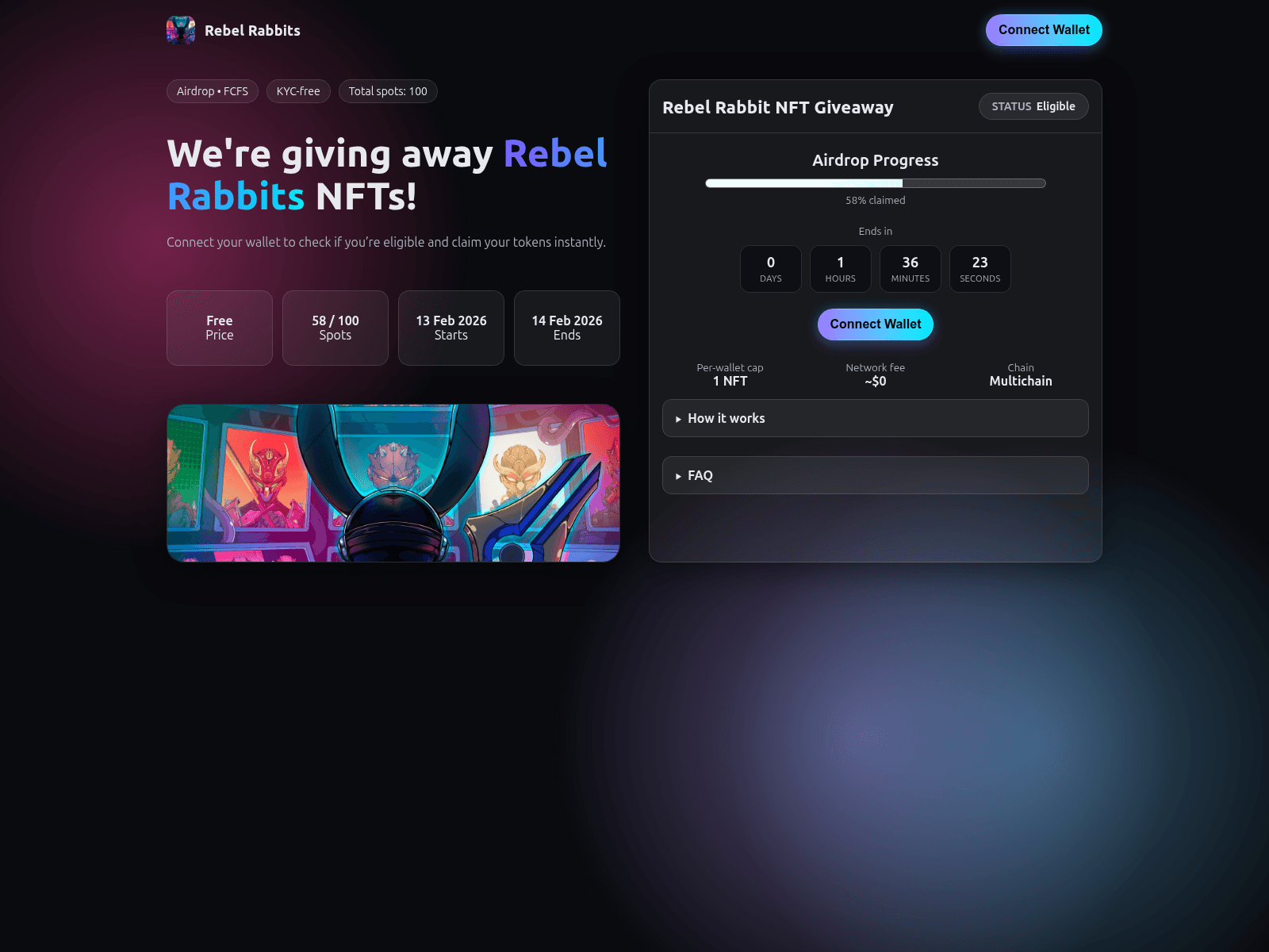 Screenshot of rebelrabbits.xyz