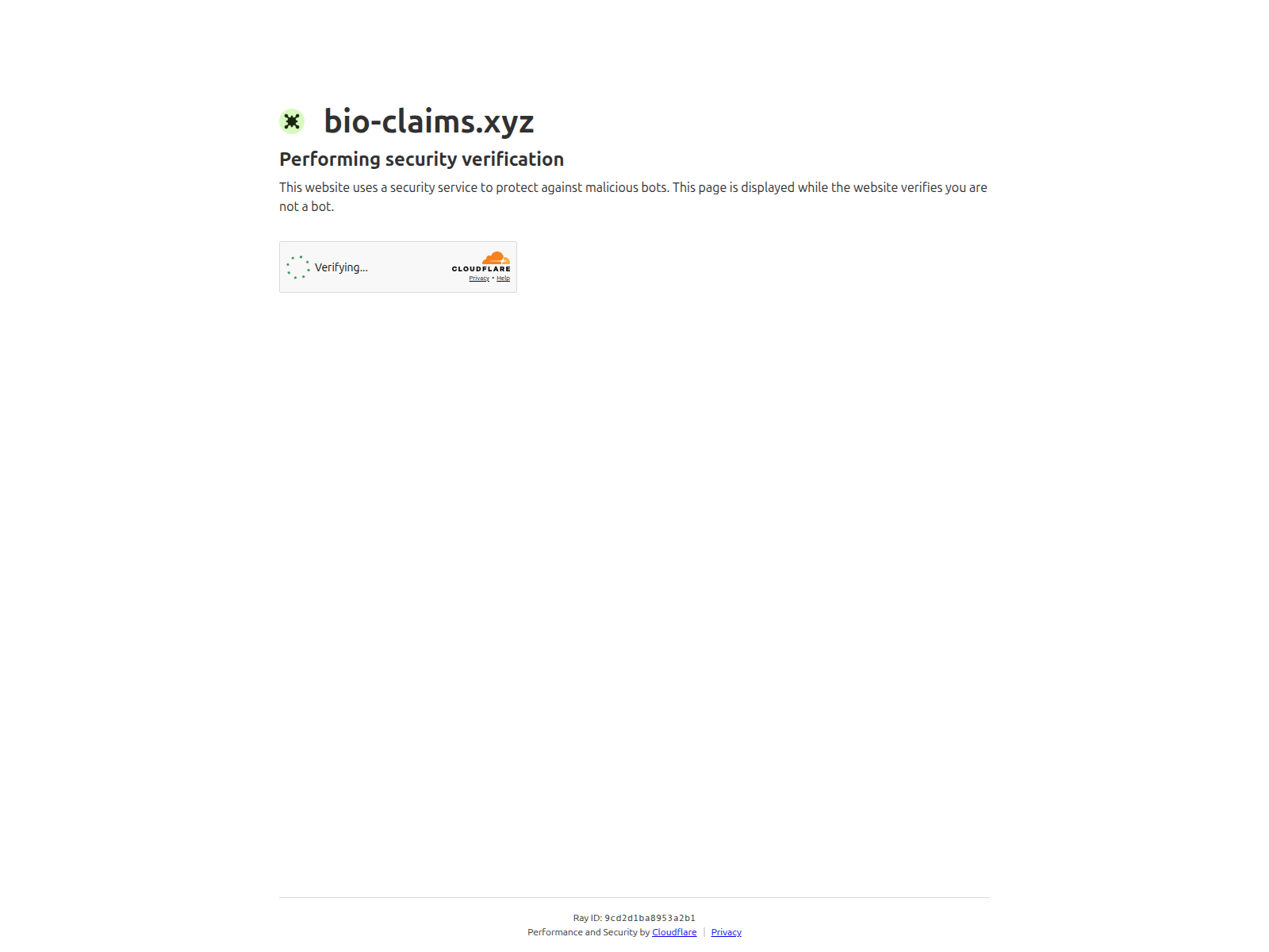 Screenshot of bio-claims.xyz