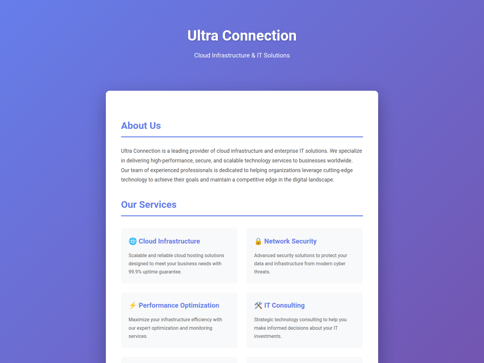 Screenshot of ultra-connection.xyz