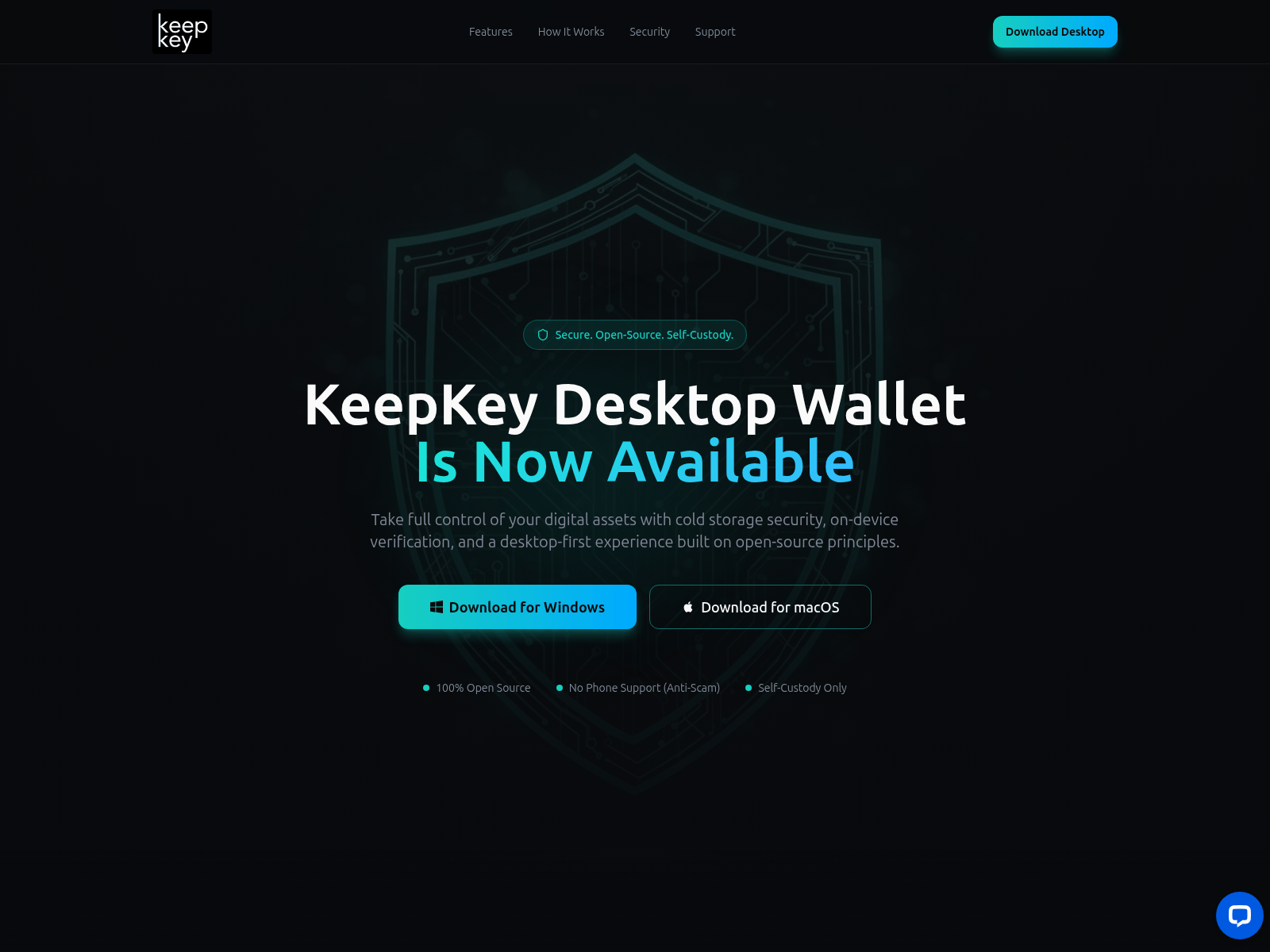 Screenshot of keepkeydesktopwallet.app