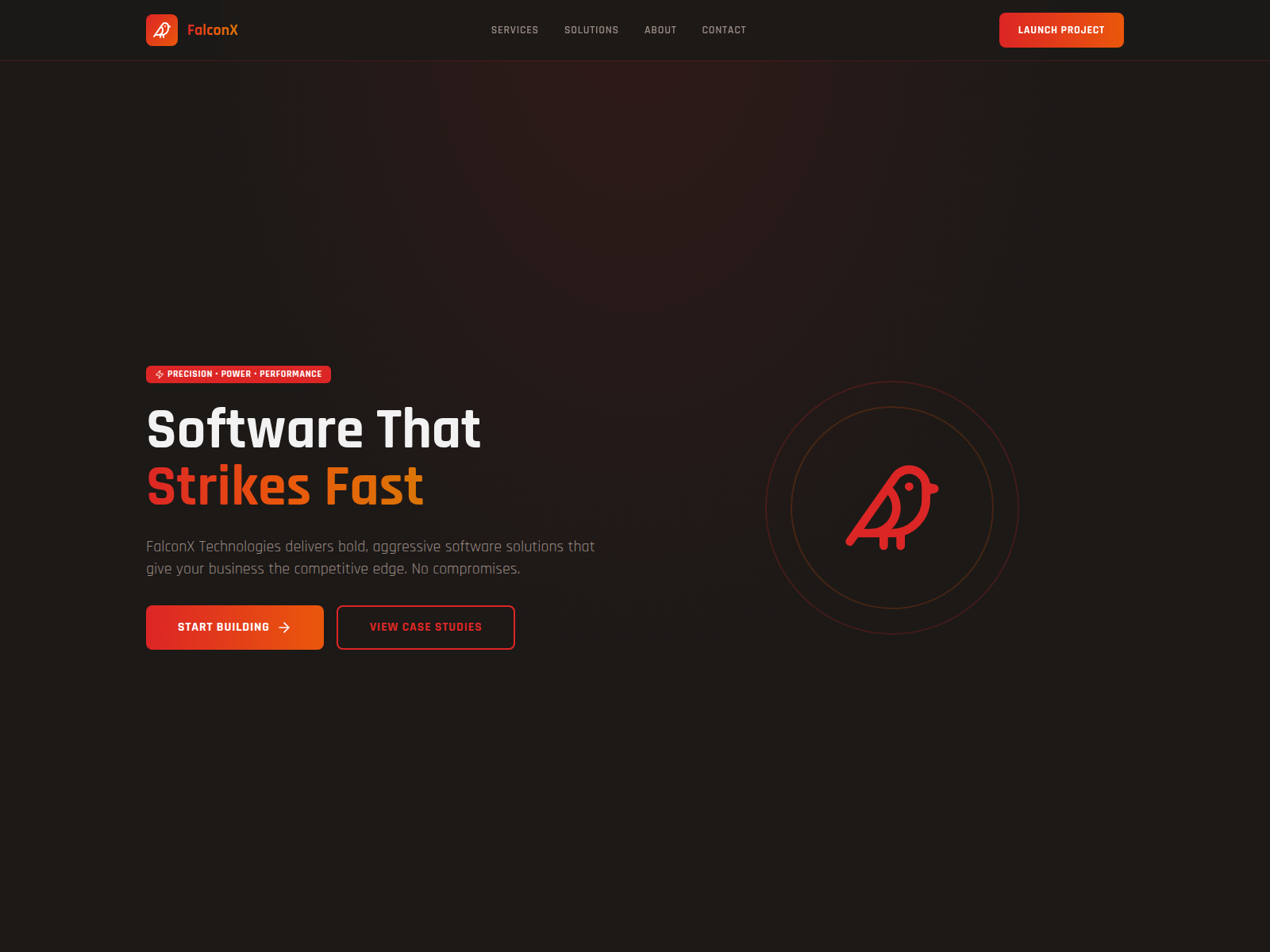Screenshot of falconxtechnologies.com