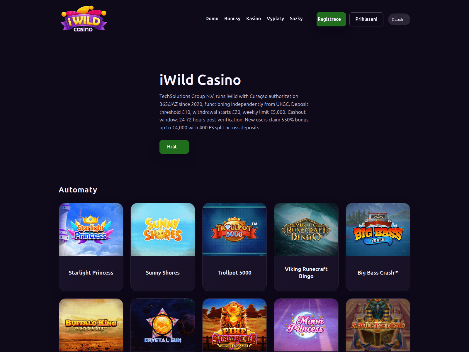 Screenshot of uk-iwildcasino.com