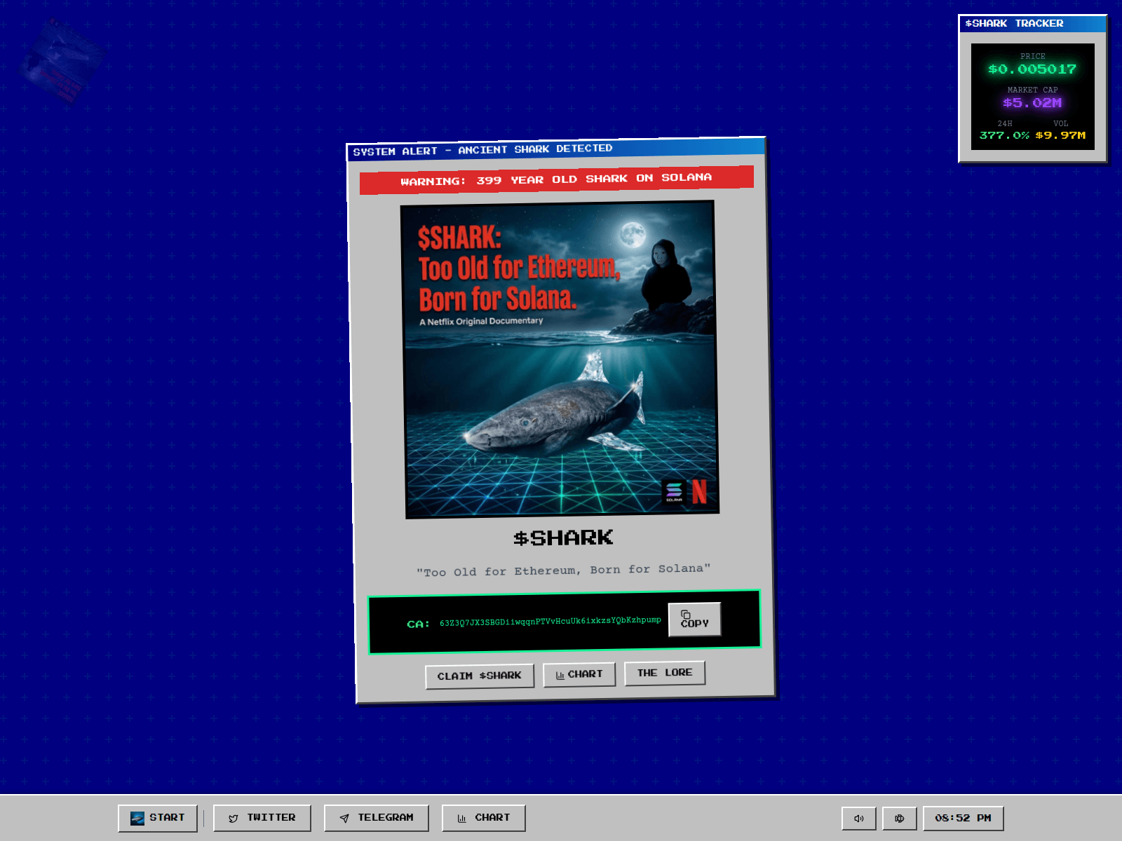 Screenshot of greenlandshark.live