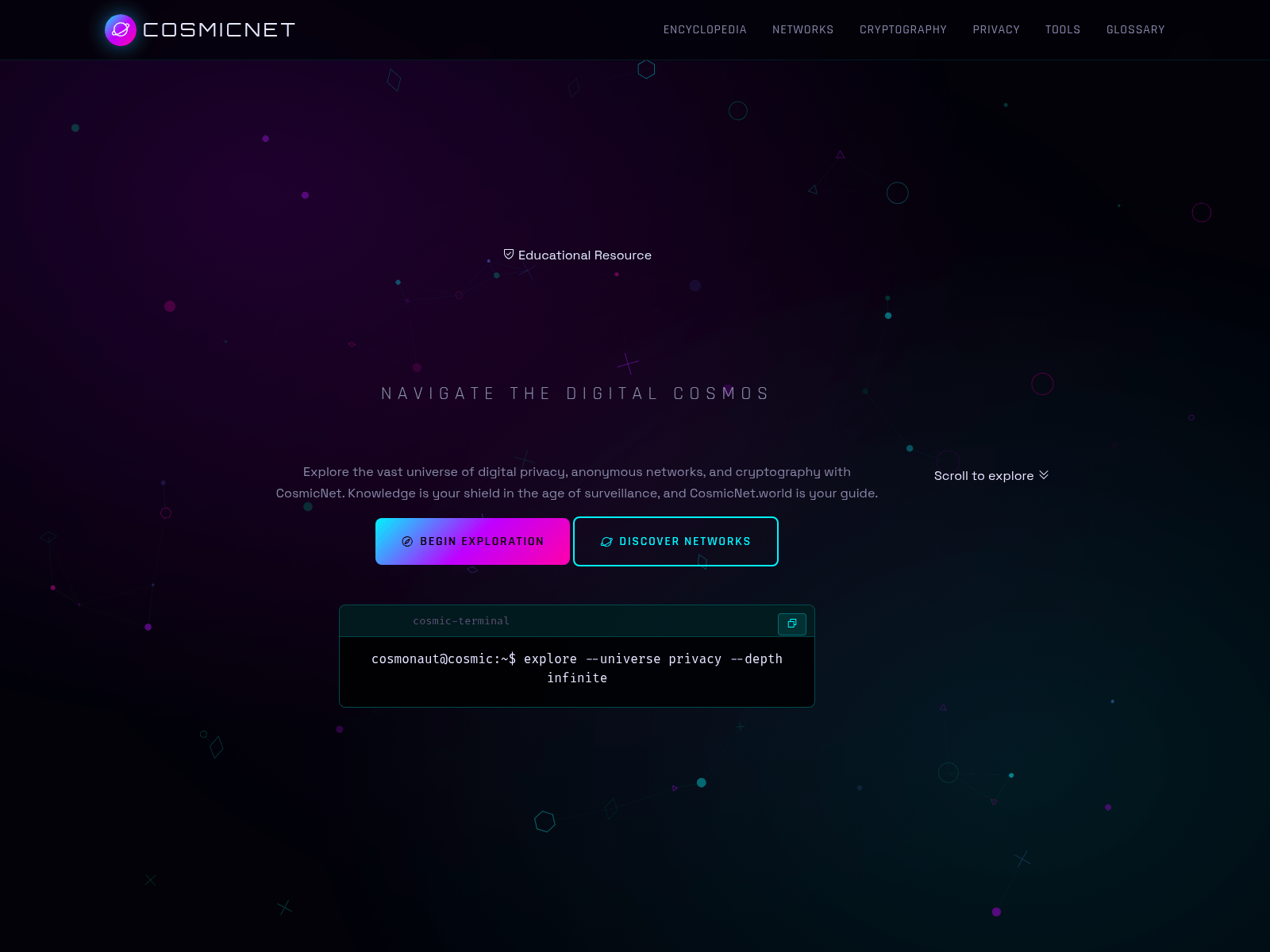 Screenshot of cosmicnet.world
