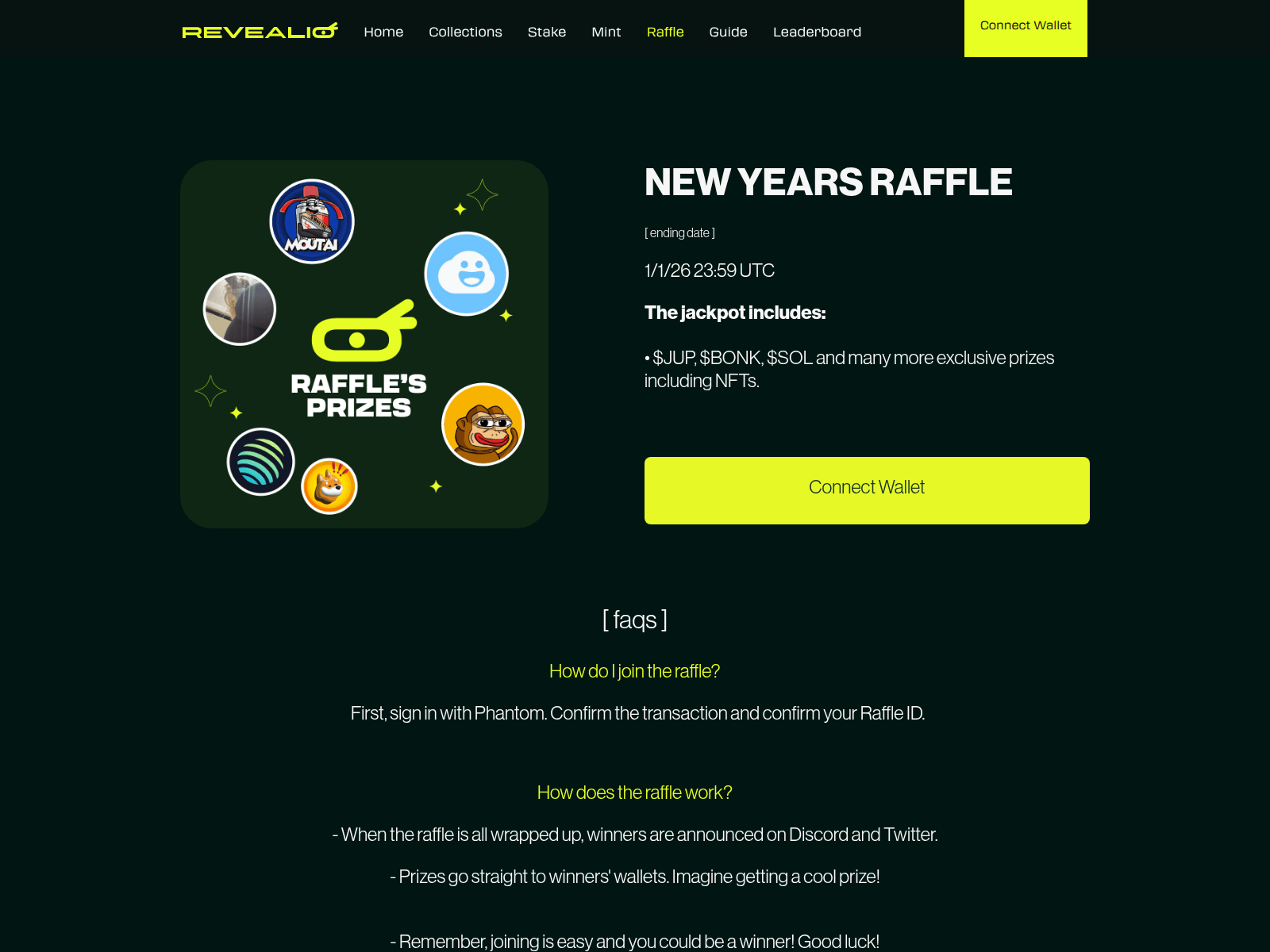 Screenshot of raffle-revealio.xyz