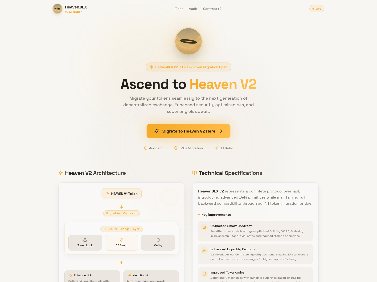 Screenshot of heavendexv2.xyz