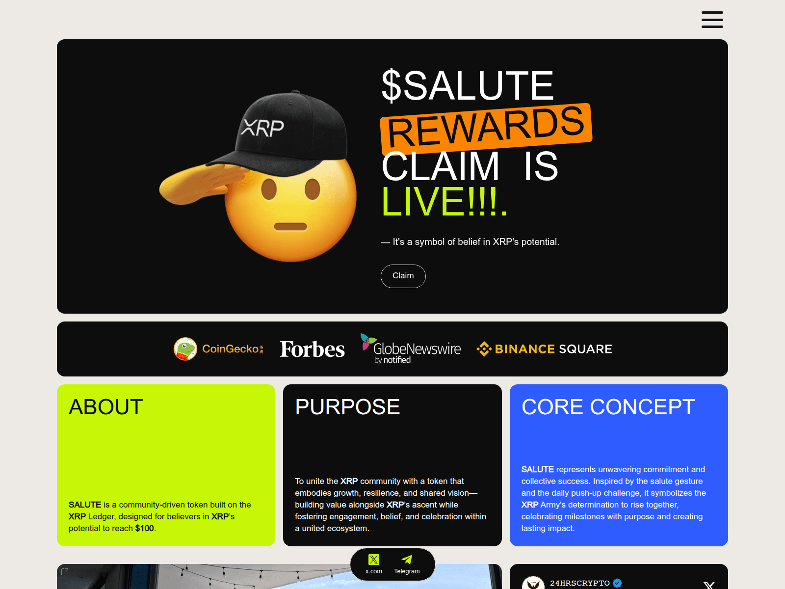 Screenshot of xrpsalute.xyz