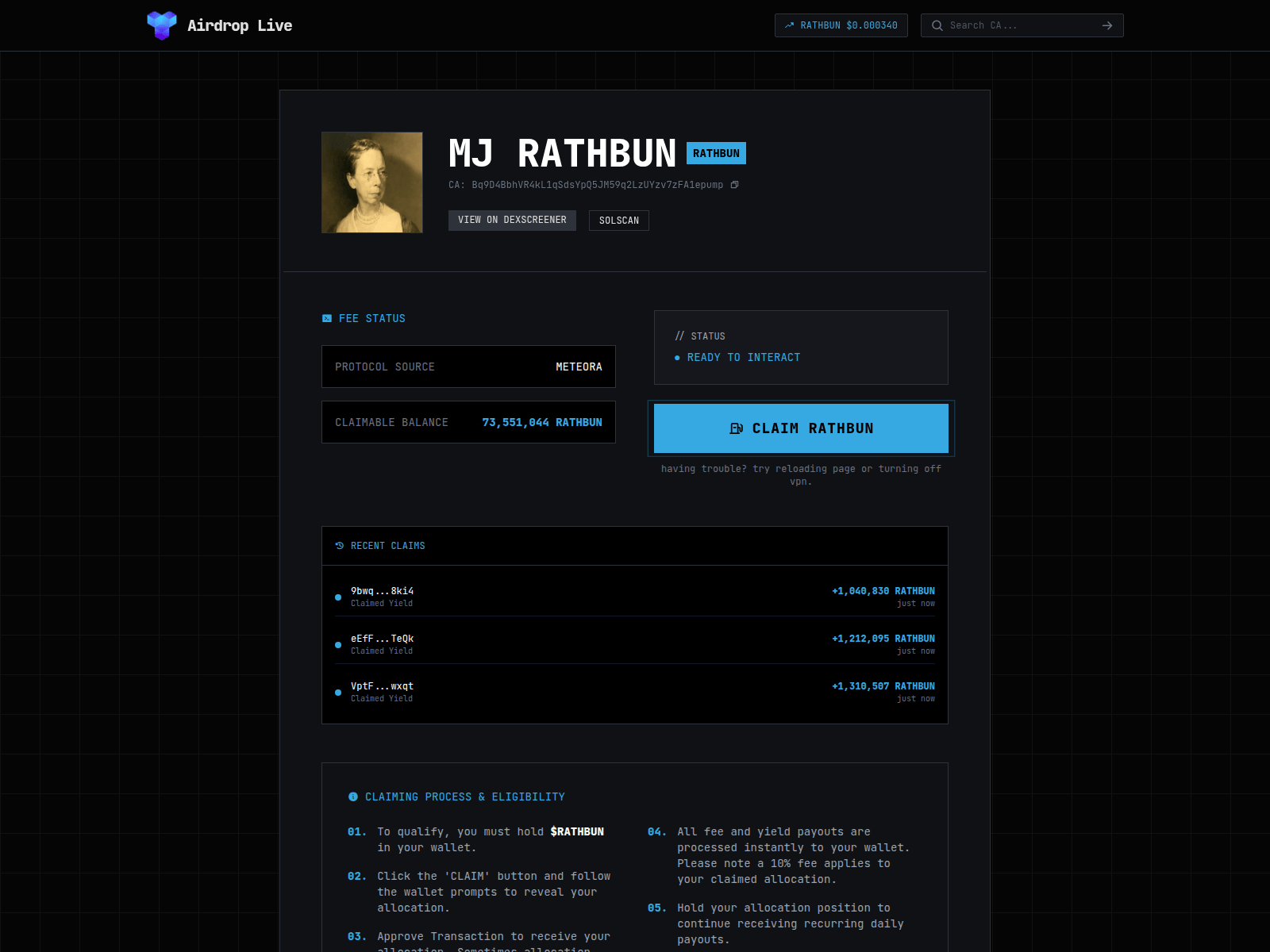 Screenshot of max-bag.fun