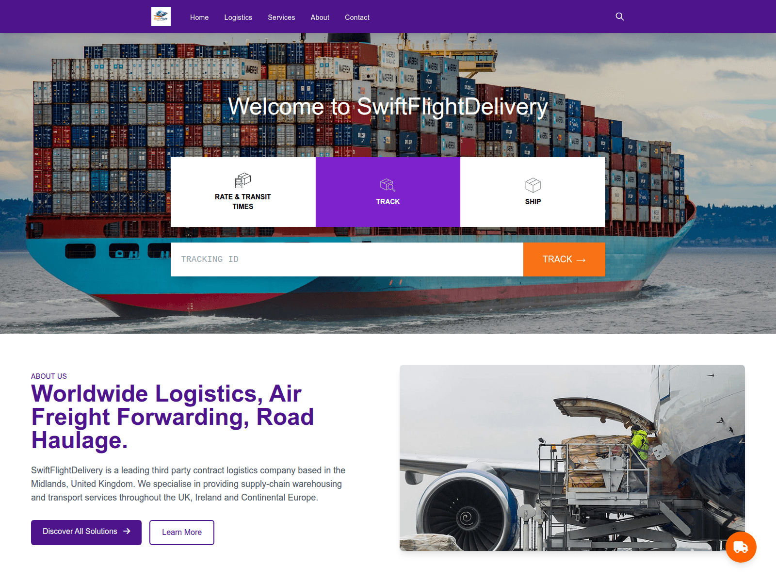 Screenshot of swiftflightdelivery.com