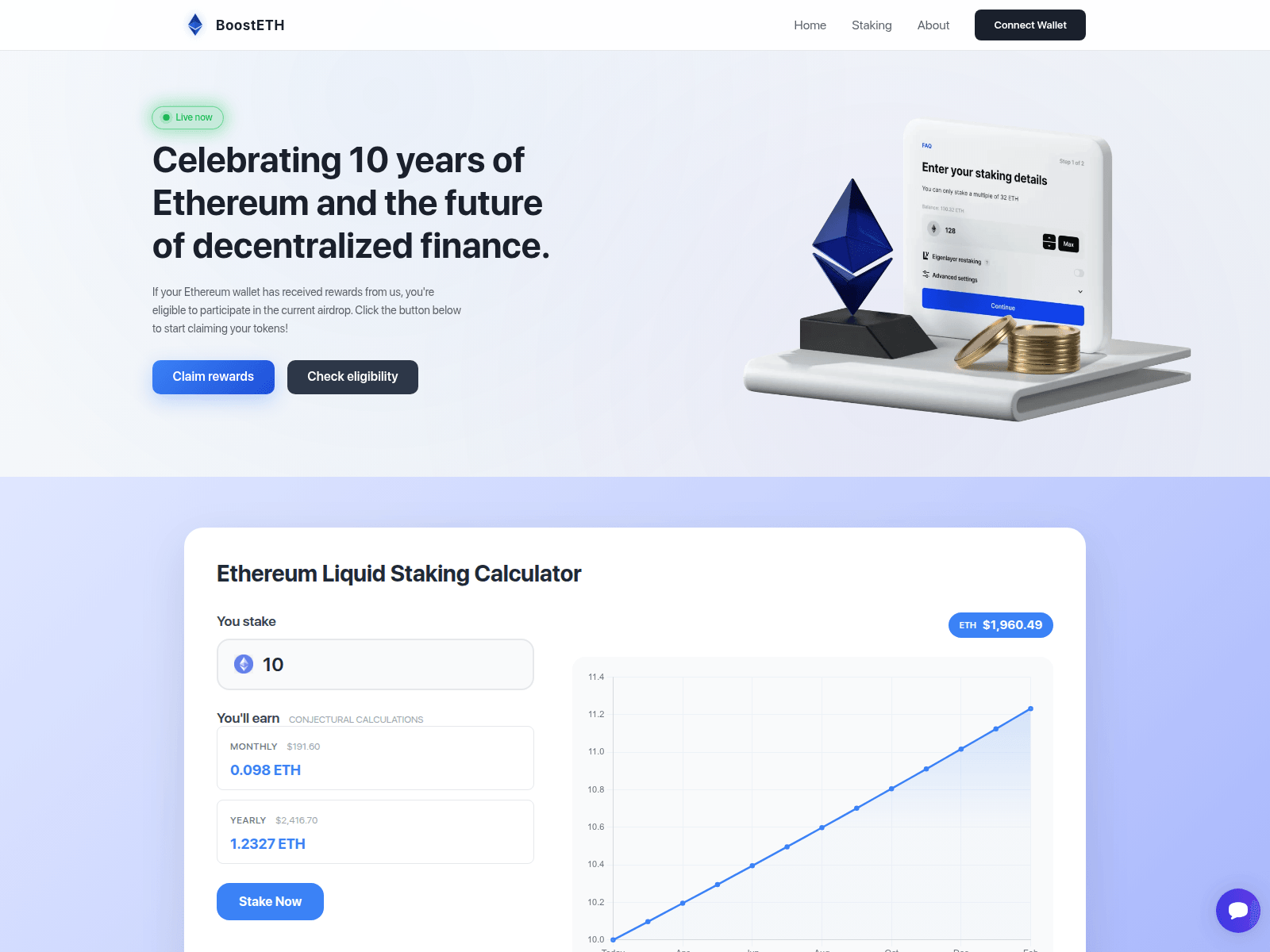 Screenshot of hub-boosteth.com